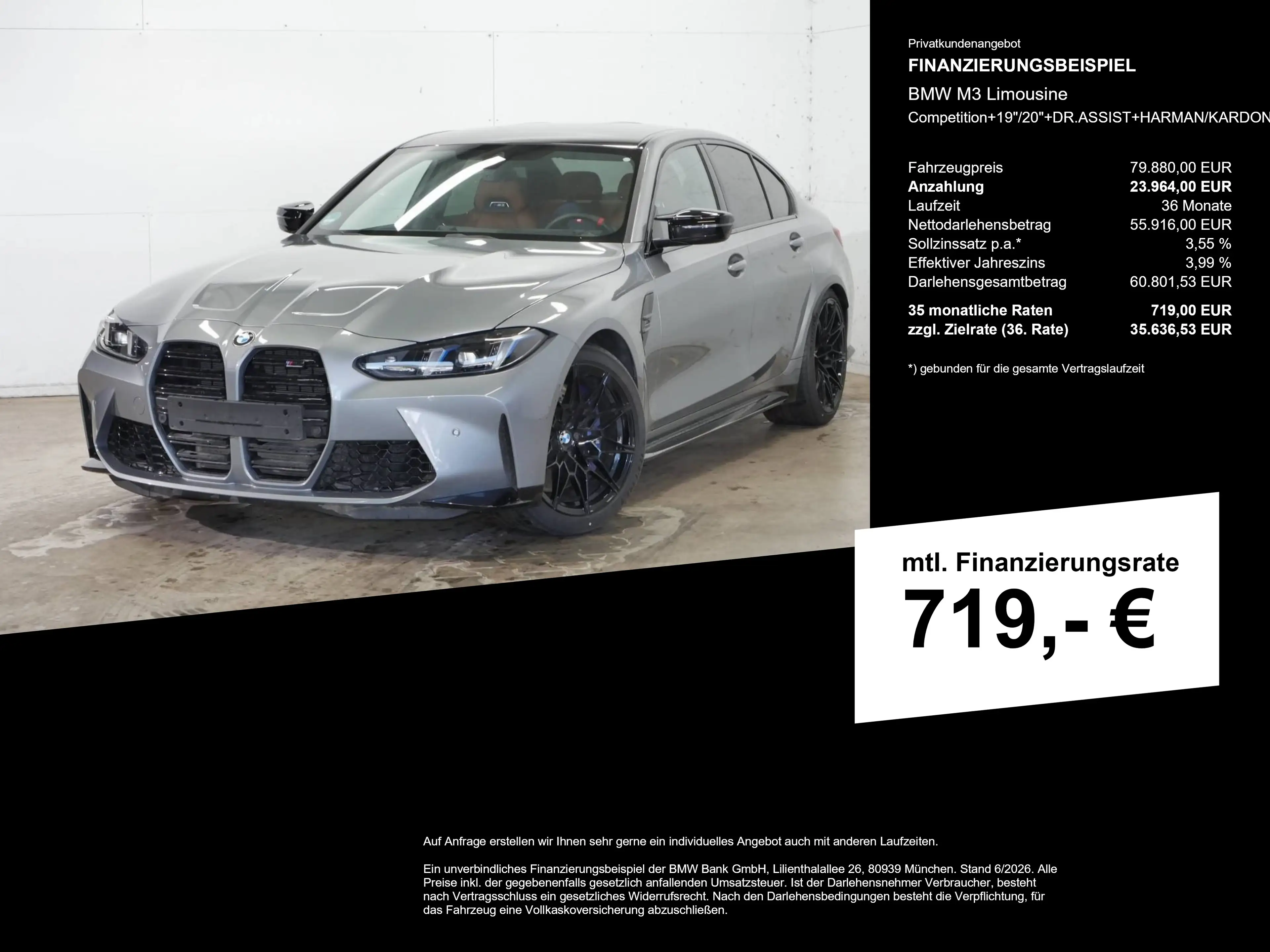 BMW M3 Limousine Competition+19"/20"+DR.ASSIST+HARMAN/KAR — photo 2