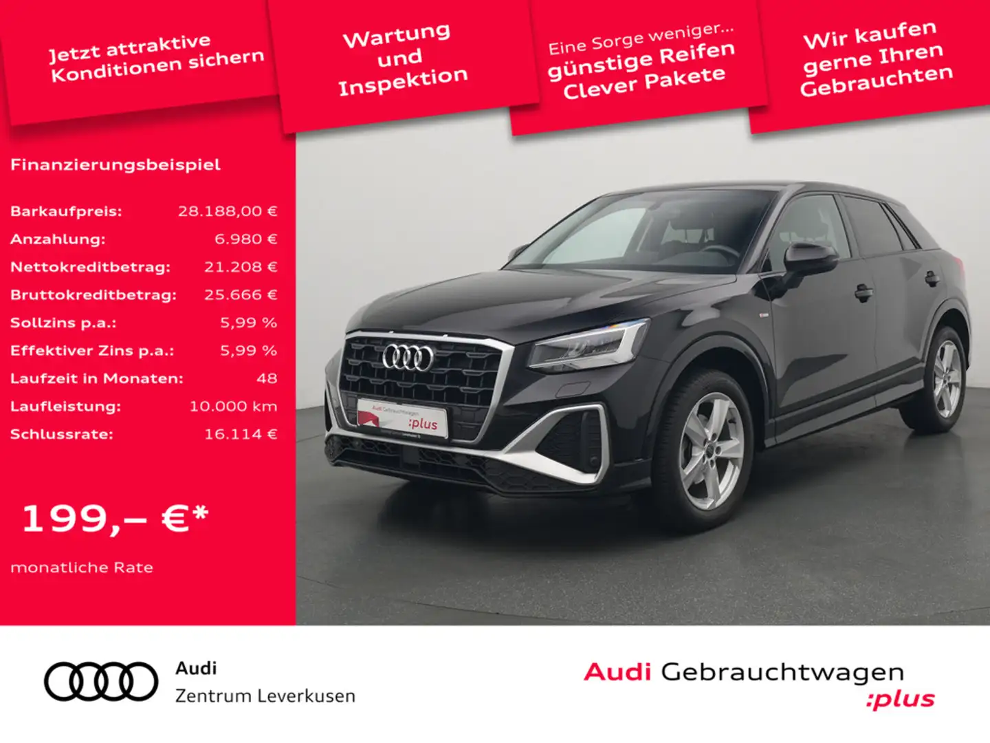 Audi Q2 35 S line LED KAM AHK SHZ PDC KLIMA Schwarz - 1