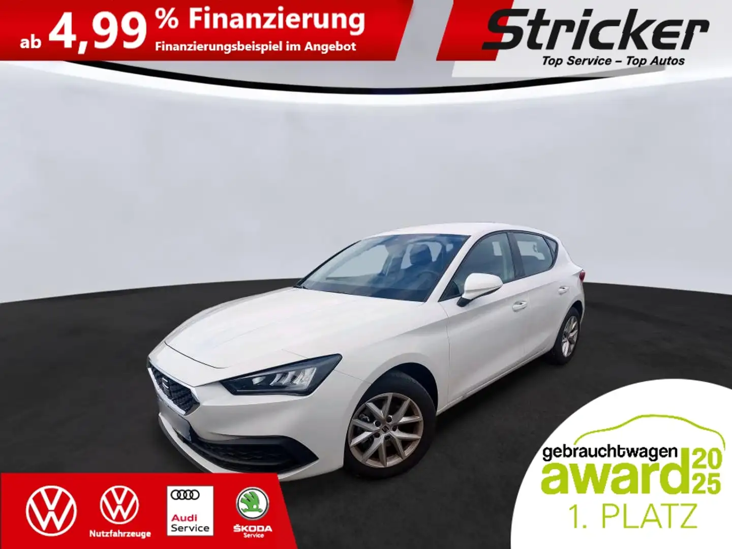 SEAT Leon Style 2.0TDI DSG 229,-ohne Anzahlung Navi AHK Weiß - 2