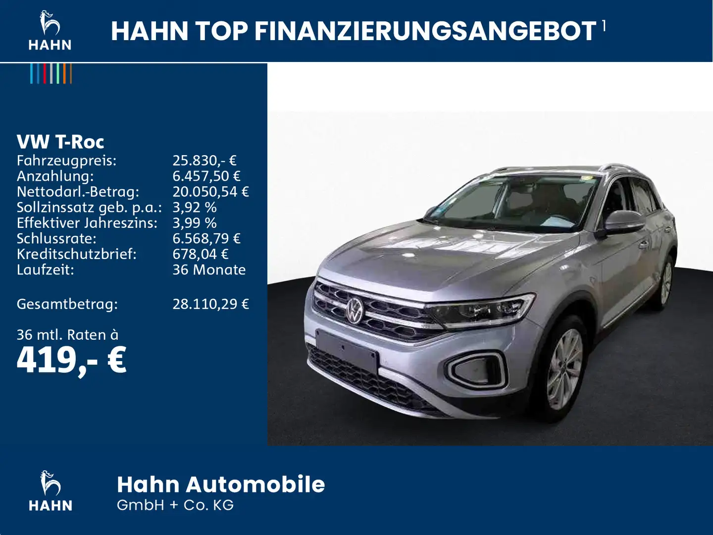 Volkswagen T-Roc 1.5TSI Style LED Navi ACC Sitzh CAM App Silber - 2