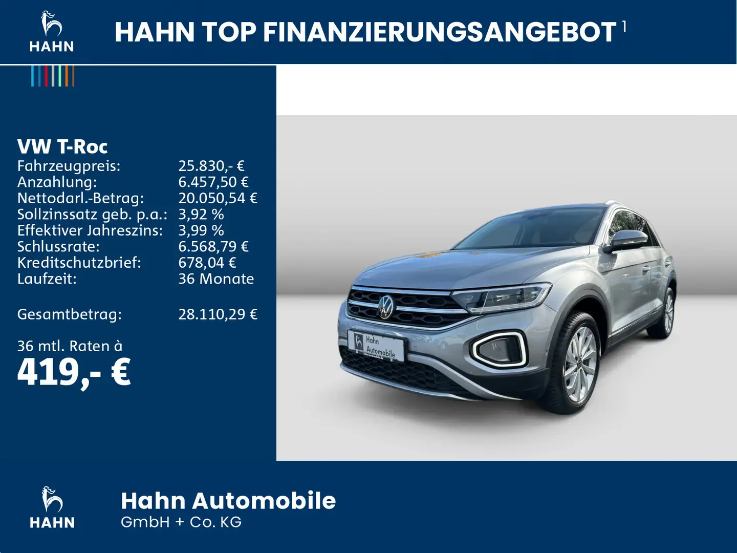 Volkswagen T-Roc 1.5TSI Style LED Navi ACC Sitzh CAM App Argent - 2