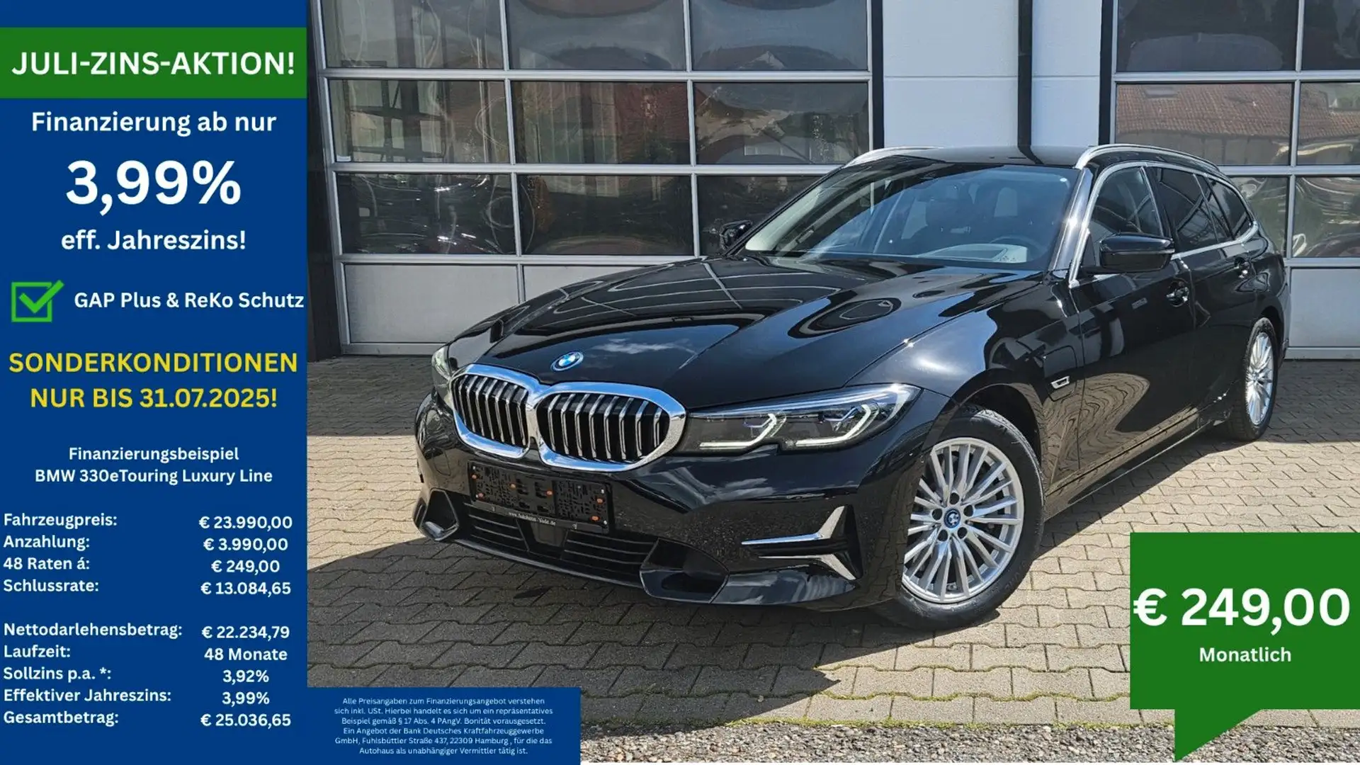 BMW 330 e Touring Luxury Line *HUD*ACC*HiFi*360°Cam.* Noir - 2