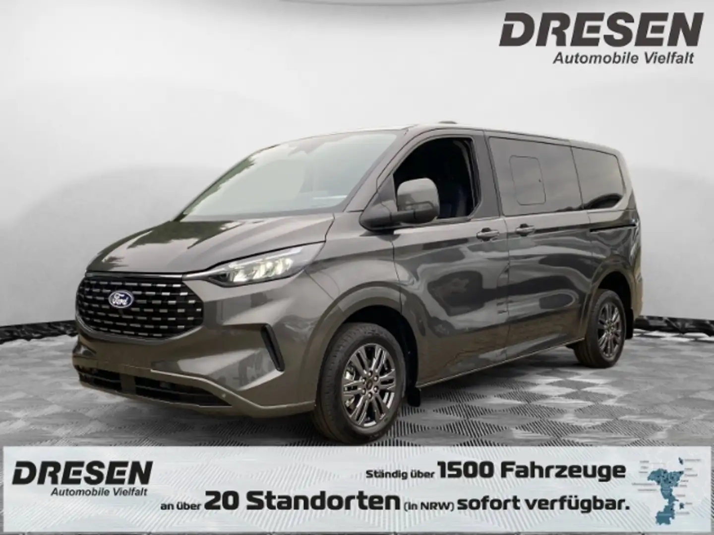 Ford Tourneo Custom Bus 8-Sitzer 320 L1 Titanium AHK Navi LED ACC DAB Grau - 1