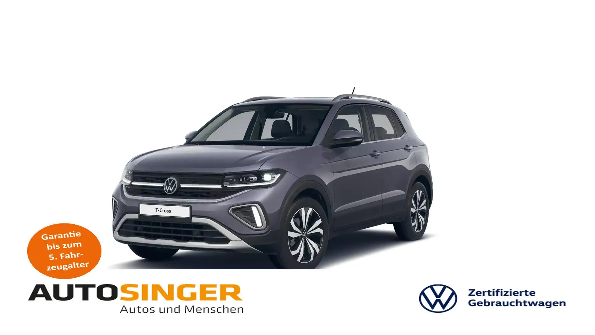 Volkswagen T-Cross Style 1.0 TSI *IQ-L*ACC*NAVI*PDC*SHZ*17" Gris - 1