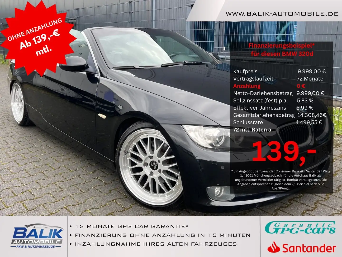 BMW 320 d E93 Cabrio 19 Zoll ULTRA WHEELS LEDER XENON Schwarz - 1