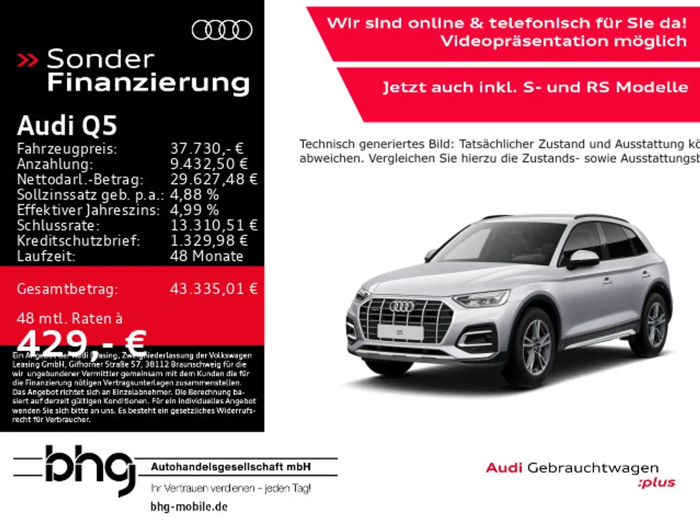 Audi Q5 40 TDI quattro S tronic advanced Silber - 1