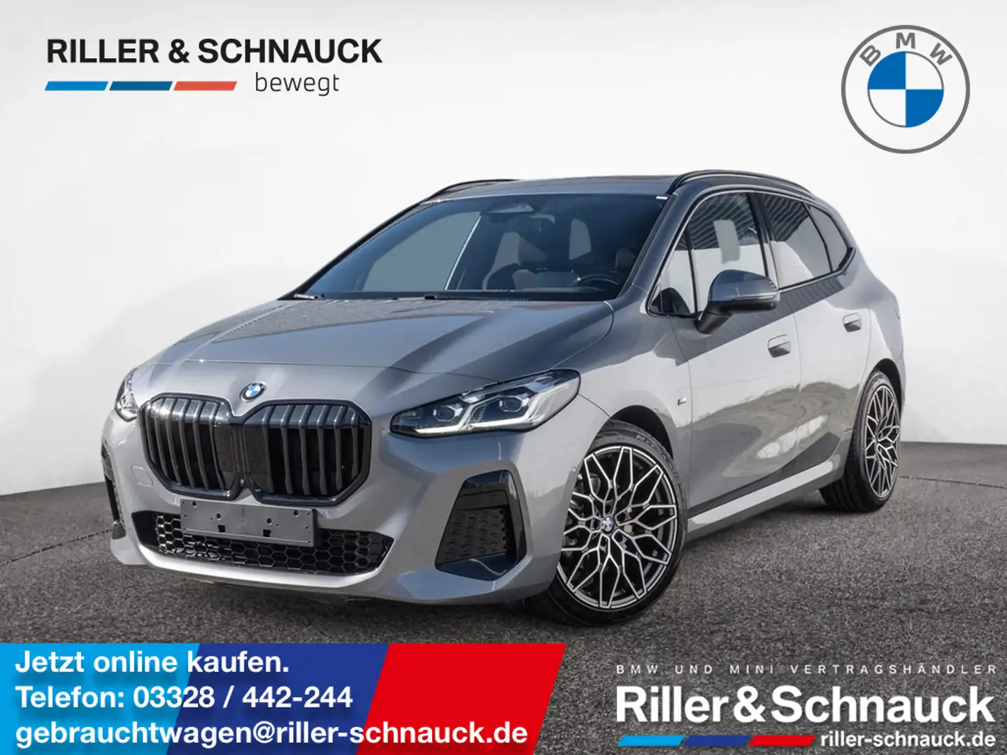 BMW 220 i Active Tourer M-Sport 360°+PANO+H/K+HUD+ Gris - 1