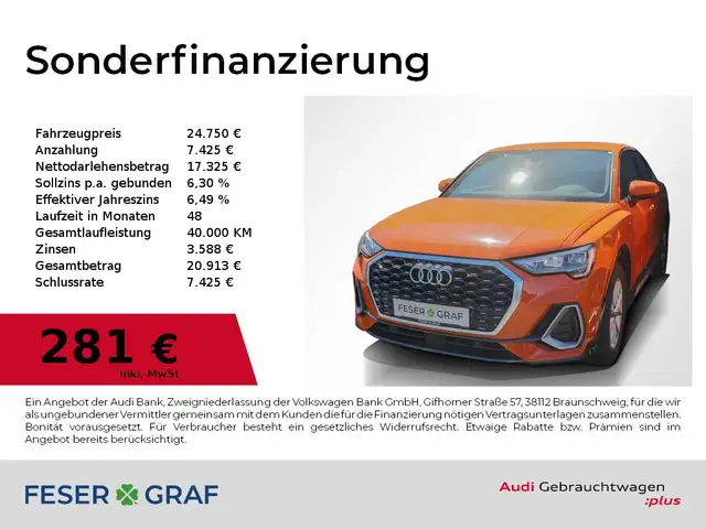 2021 Audi Q3 in Orange for sale