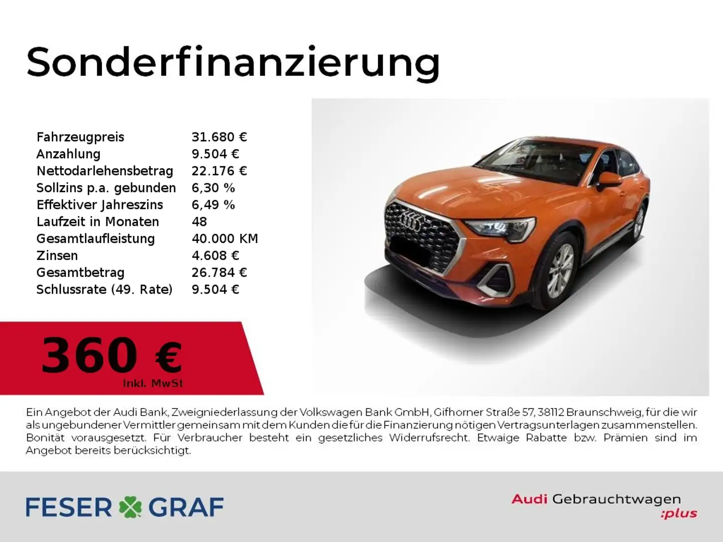 Audi Q3 Sportback 35 TDI S tronic S Line Int Navi,Leder,PD Orange - 1