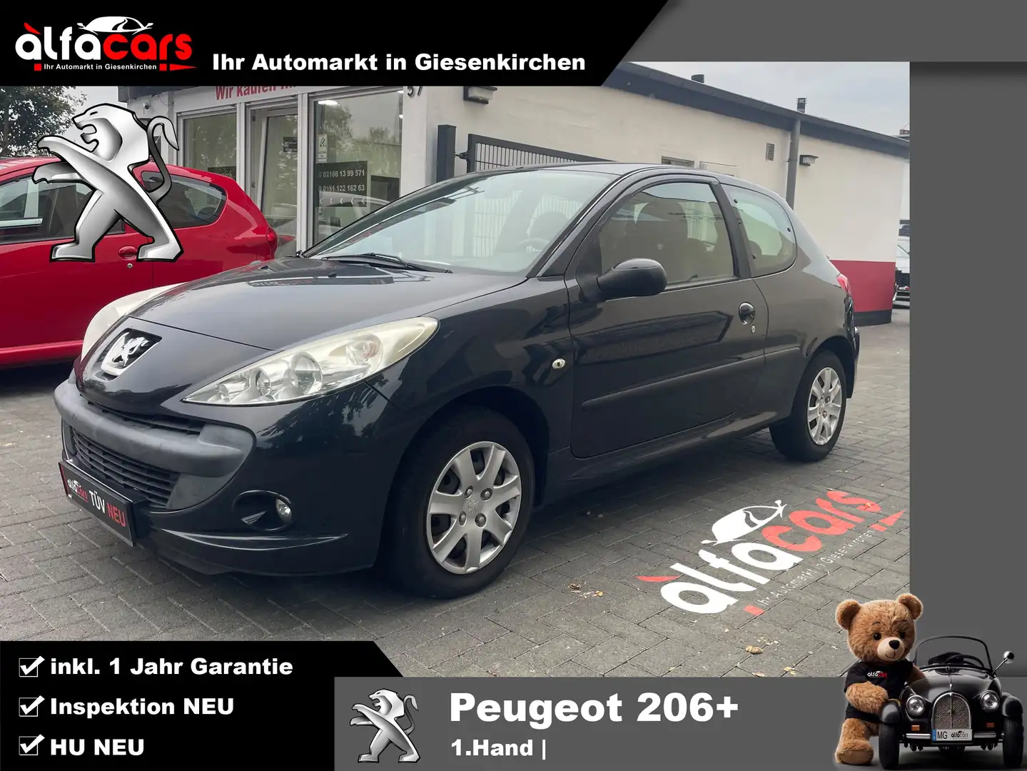 Peugeot 206 Basis | 1.Hand | HU NEU Schwarz - 1