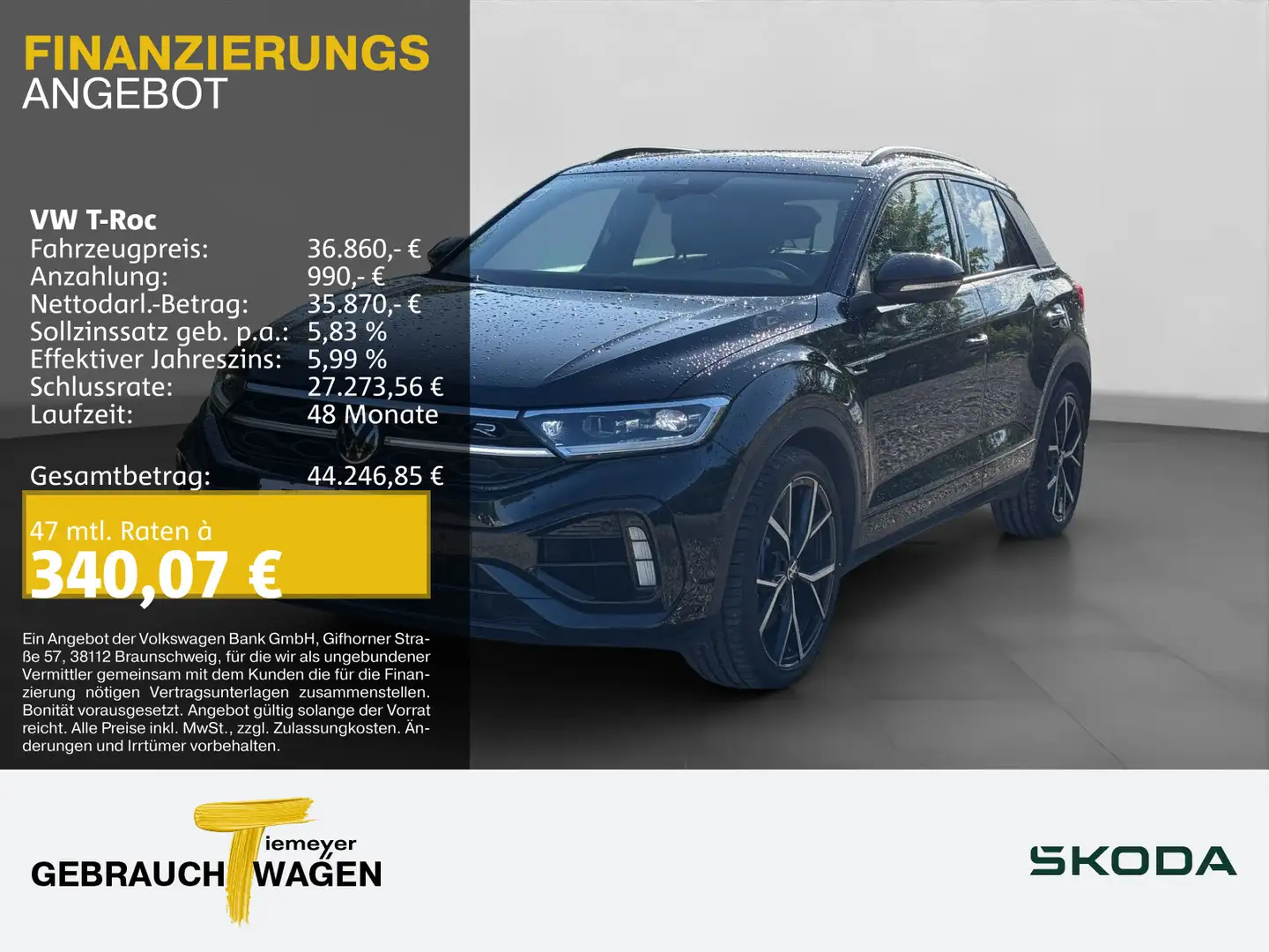 Volkswagen T-Roc R BlackStyle AHK PANO DCC Schwarz - 1