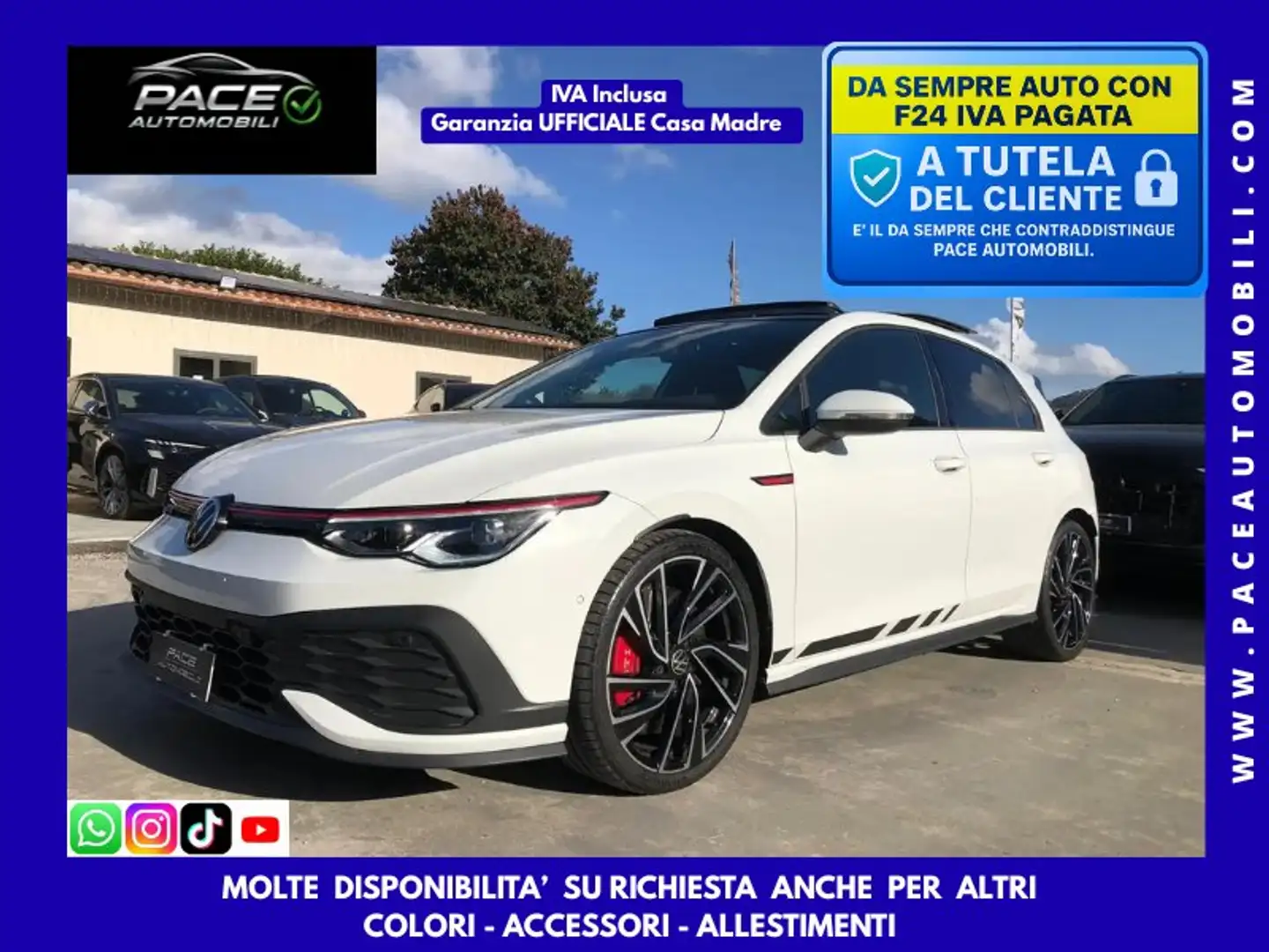 Volkswagen Golf GTI CLUBSPORT LED PDC KAMERA 19" TETTO BLACK PACK Blanc - 1