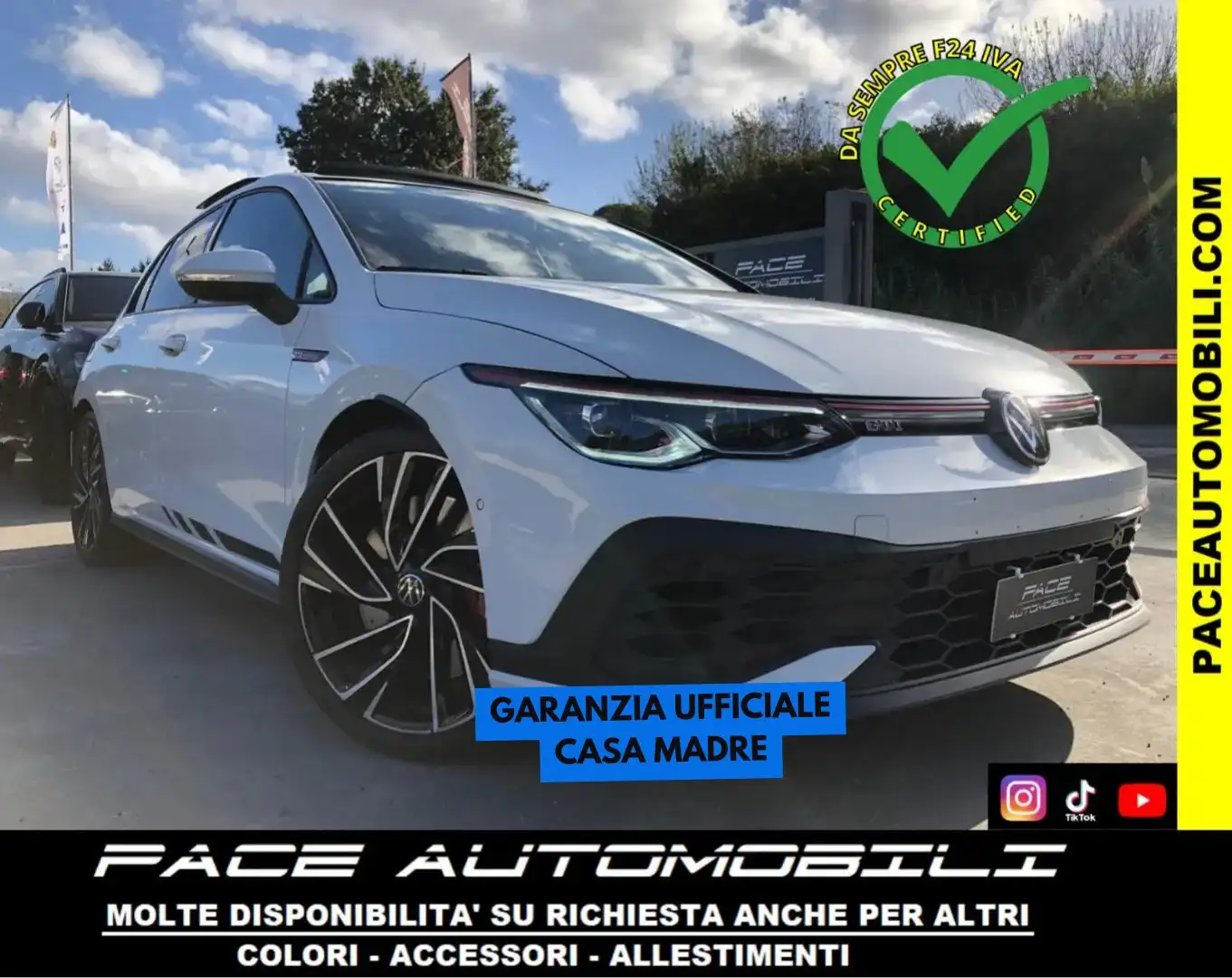 Volkswagen Golf GTI CLUBSPORT LED PDC KAMERA 19" TETTO BLACK PACK Bianco - 1