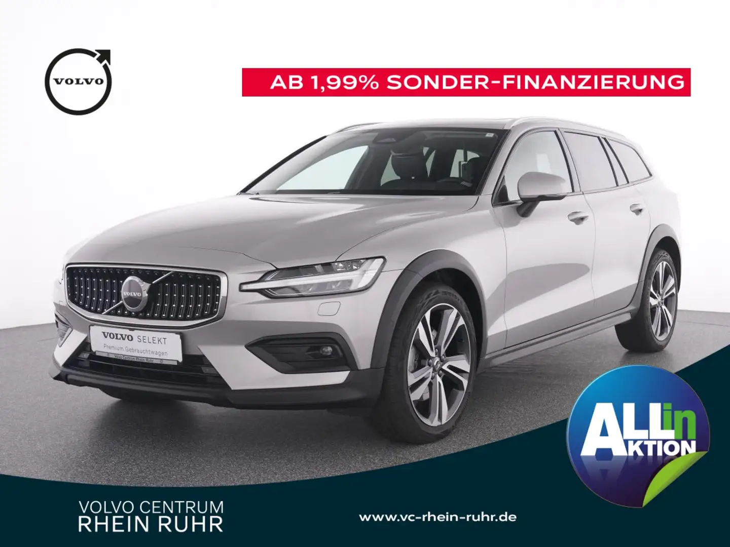 Volvo V60 Cross Country B4 D AWD  PLUS AHK+FAP+LP+PANO Silber - 1