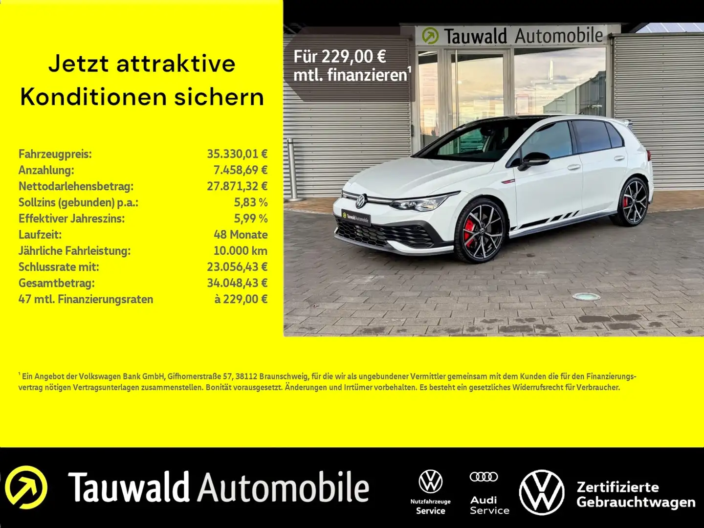 Volkswagen Golf VIII GTI Clubsport DSG Black Style PANO/HUD/IQ Bianco - 1