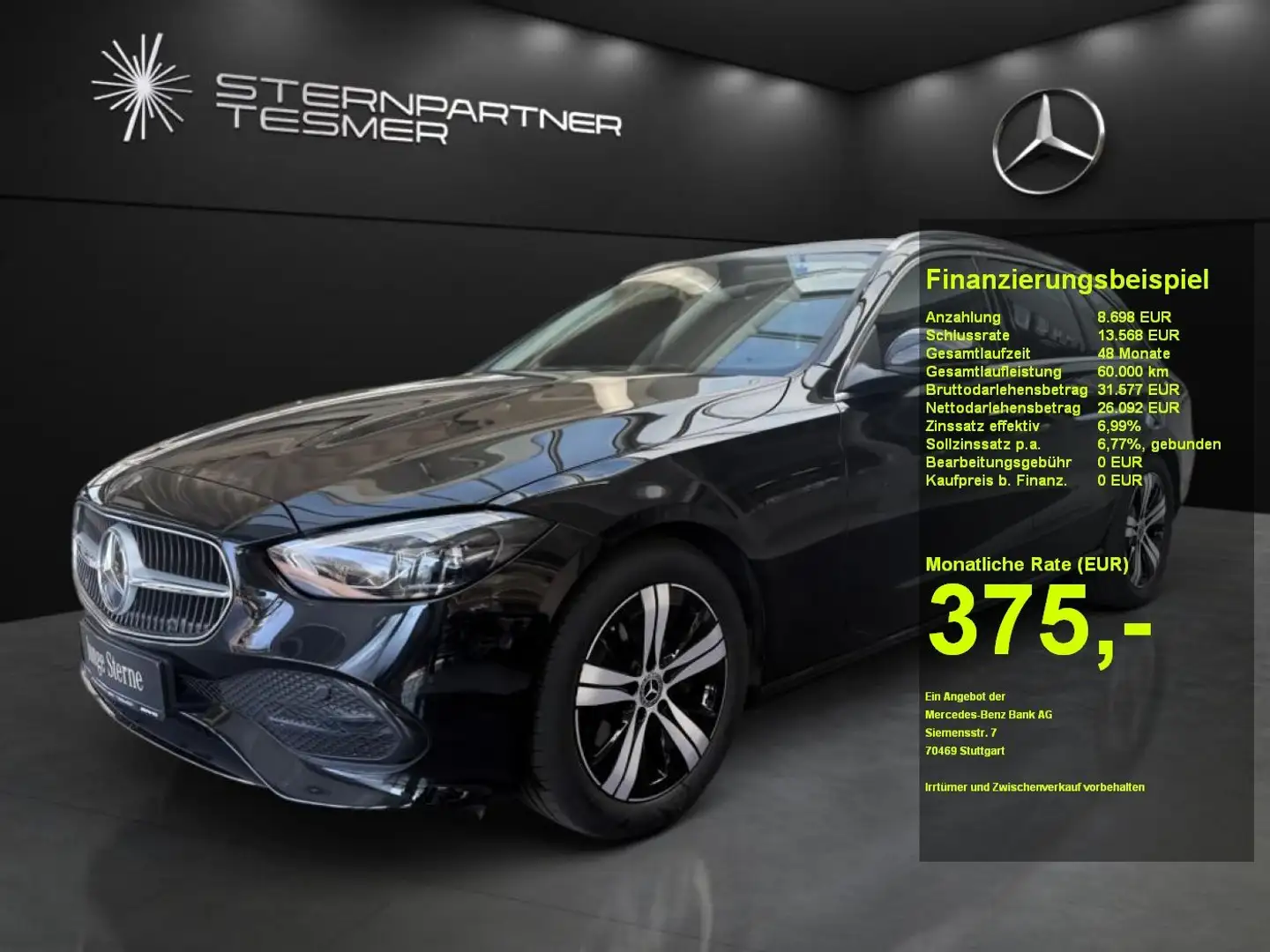 Mercedes-Benz C 180 T +AVANTGARDE+PANO+AHK+KAMERA Schwarz - 1