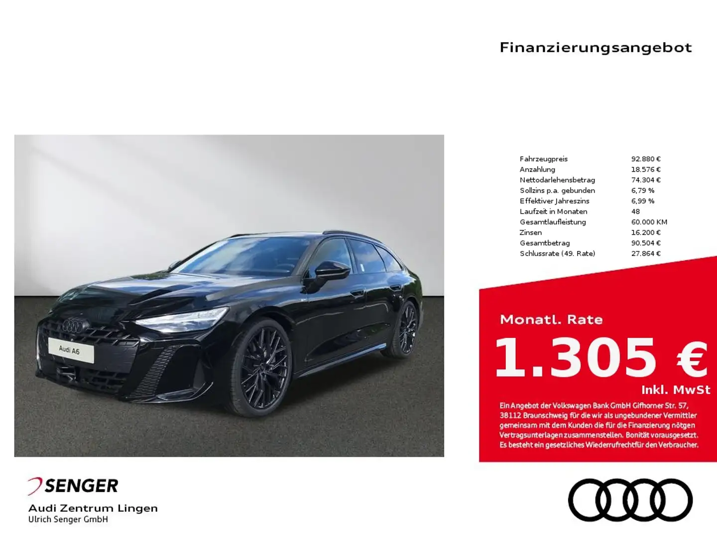 Audi A6 Avant TDI quattro Allradlenkung Memory Matrix Noir - 1