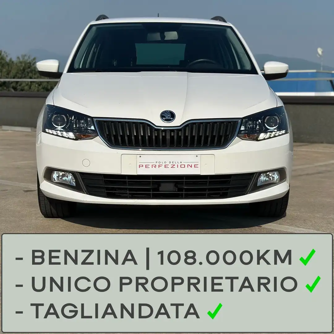 Skoda Fabia Benzina 95cv, Design Edition, Unico Proprietario Blanc - 1