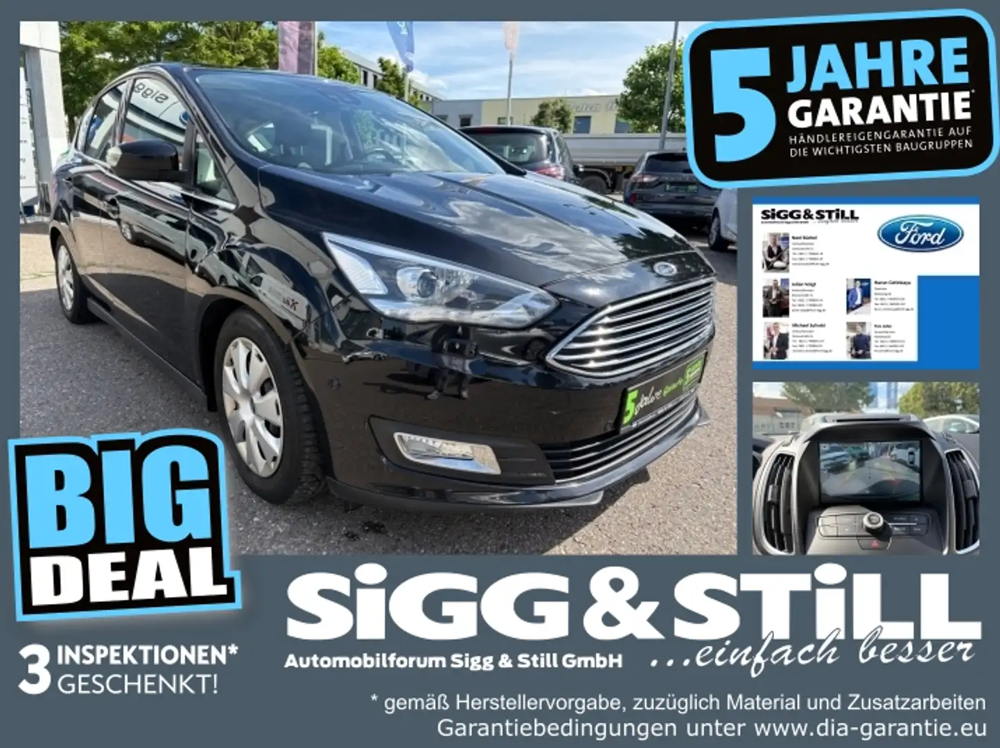 Ford C-Max 1.5 Titanium BI-XEN*NAV*SHZ*PDC*CAM*EL-KLAPPE Noir - 1