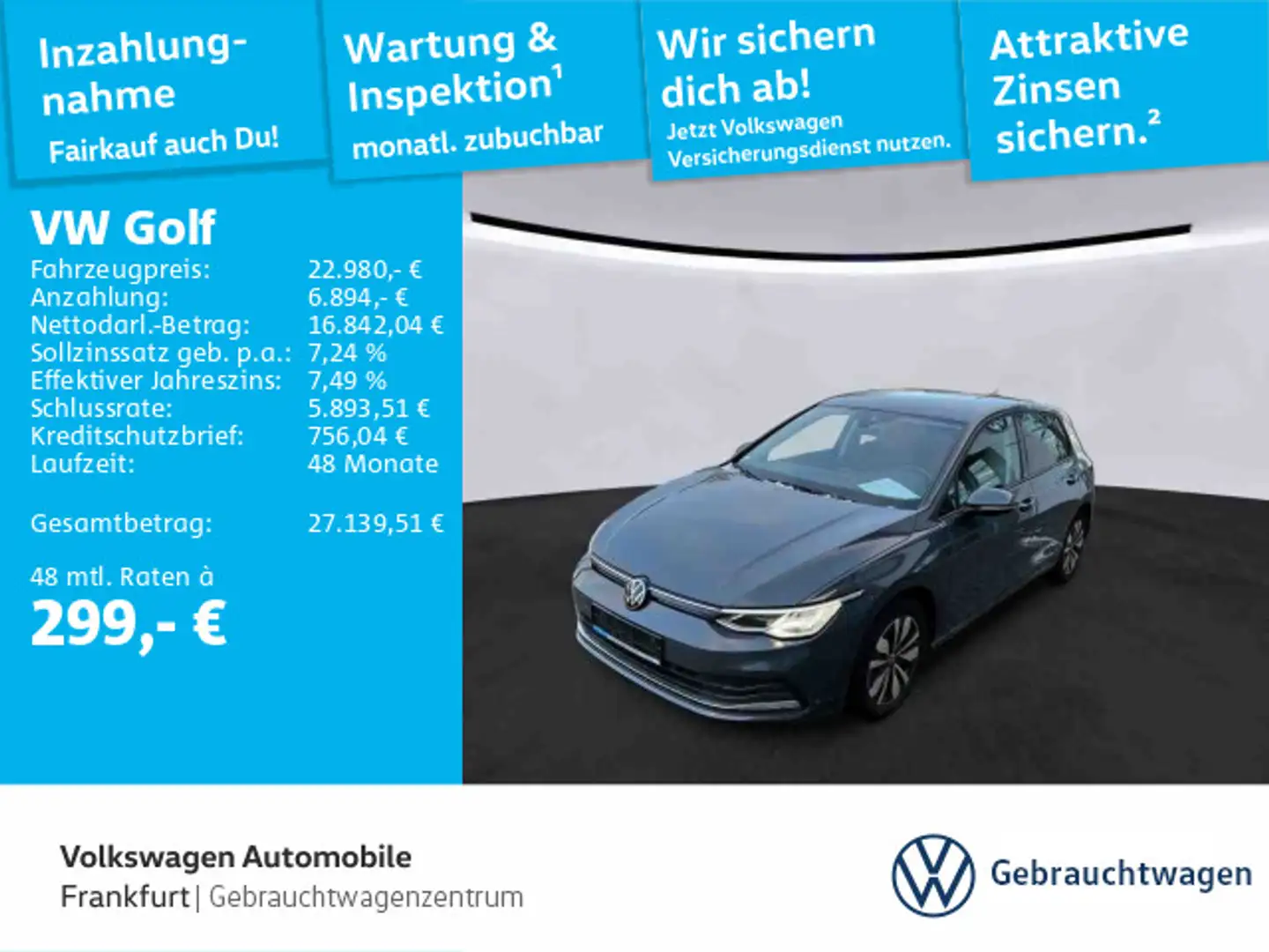 Volkswagen Golf VIII 1.5 TSI Move Navi LED ACC LaneAssist Grau - 1