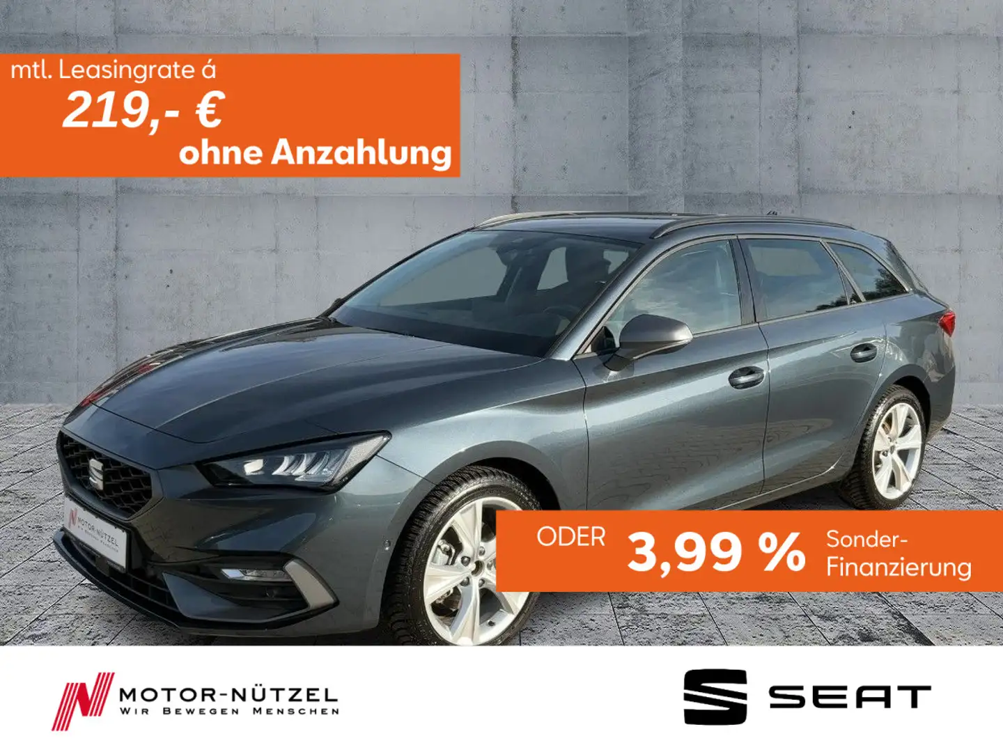 SEAT Leon ST 1.5 TSI FR-LINE LED+NAVI+APP+ACC+SHZ+RFK Grau - 1
