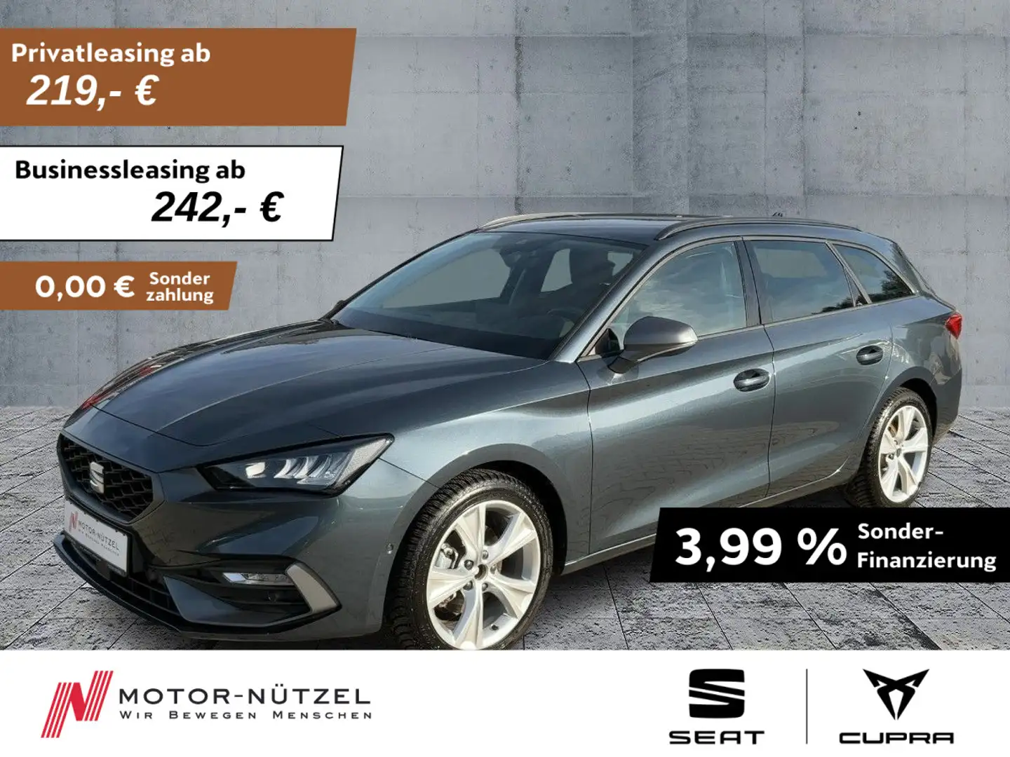 SEAT Leon ST 1.5 TSI FR-LINE LED+NAVI+APP+ACC+SHZ+RFK Grau - 1