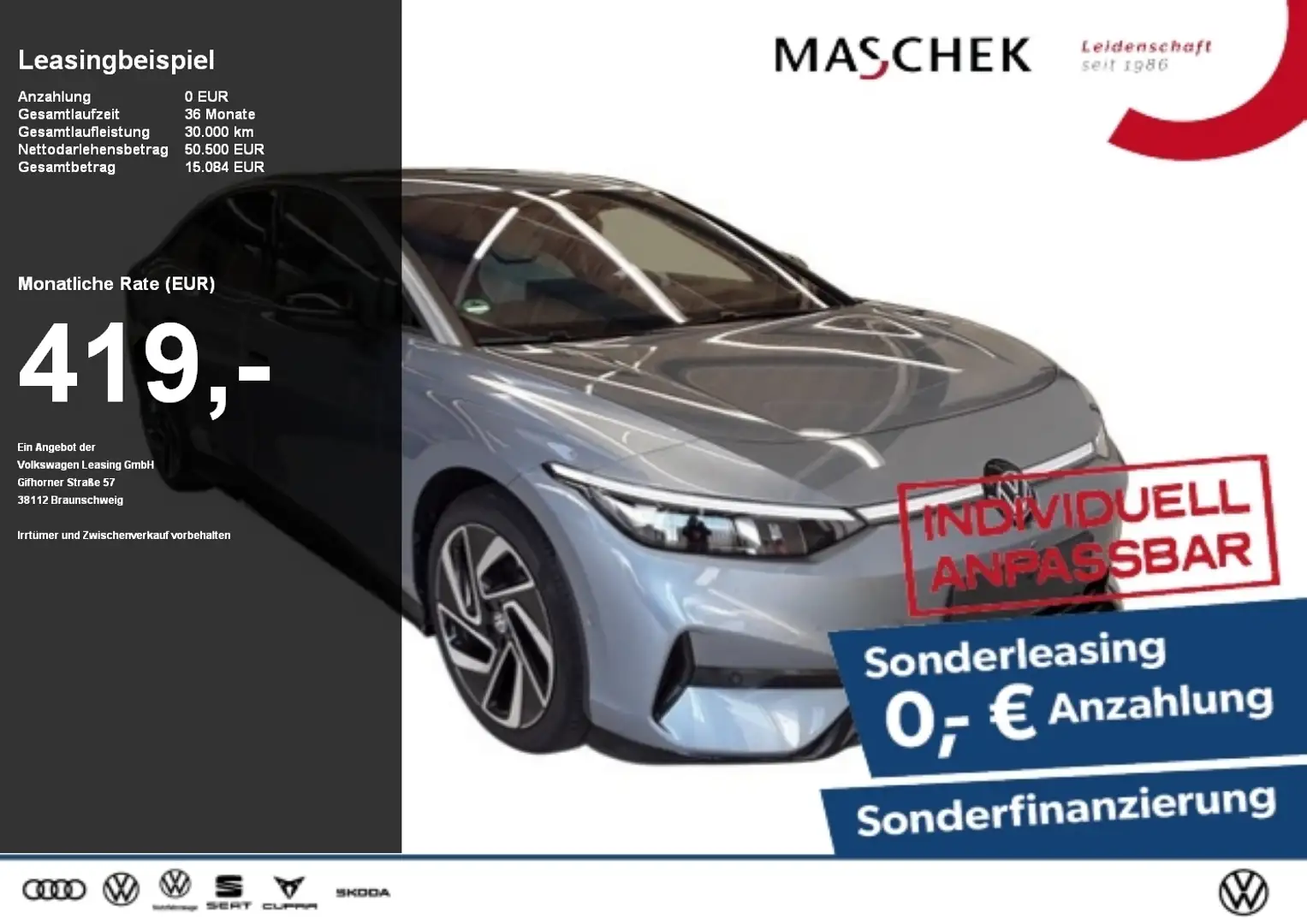 Volkswagen ID.7 Pro S Sonderleasing! AHK Anschlussg Wärmep Bleu - 1