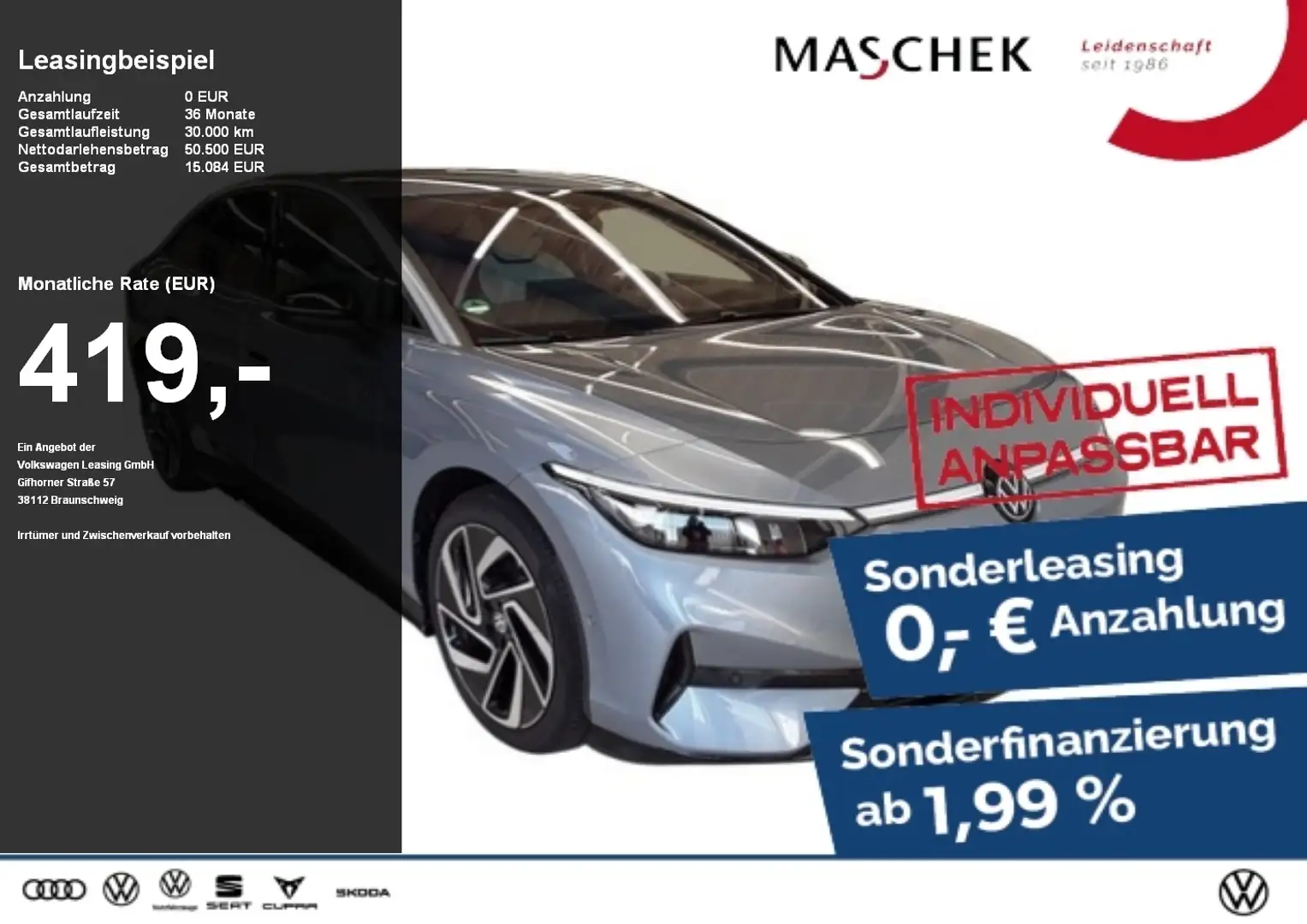 Volkswagen ID.7 Pro S Sonderleasing! AHK Anschlussg Wärmep Blau - 1