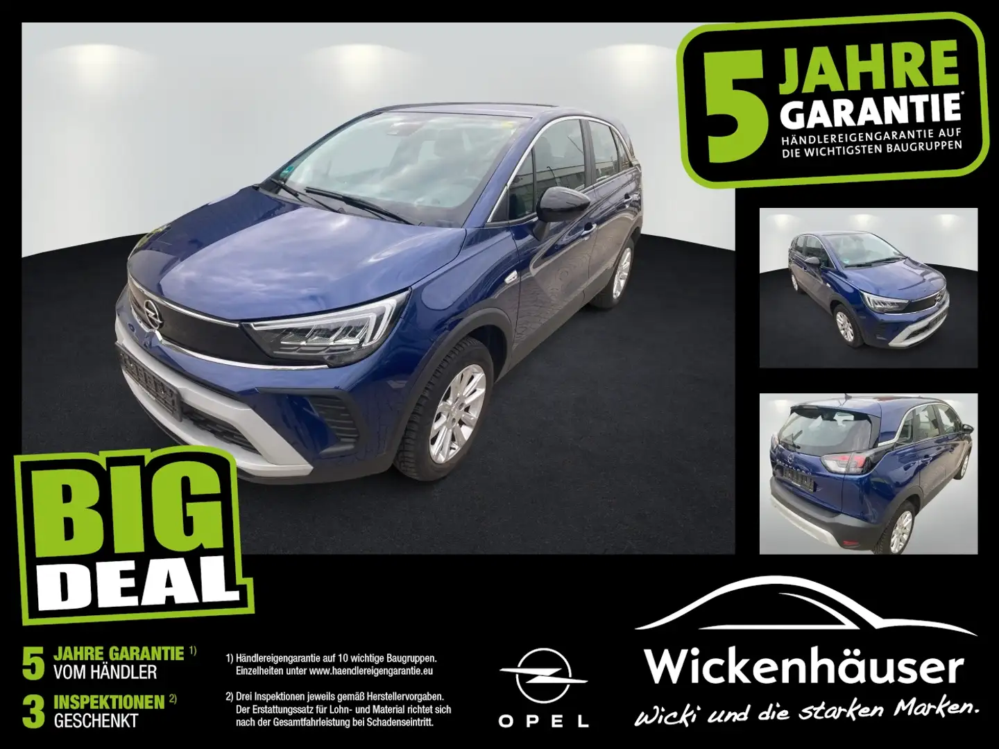 Opel Crossland 1.2 Turbo Elegance LED+SHZ+2xKlima+LM Blau - 1
