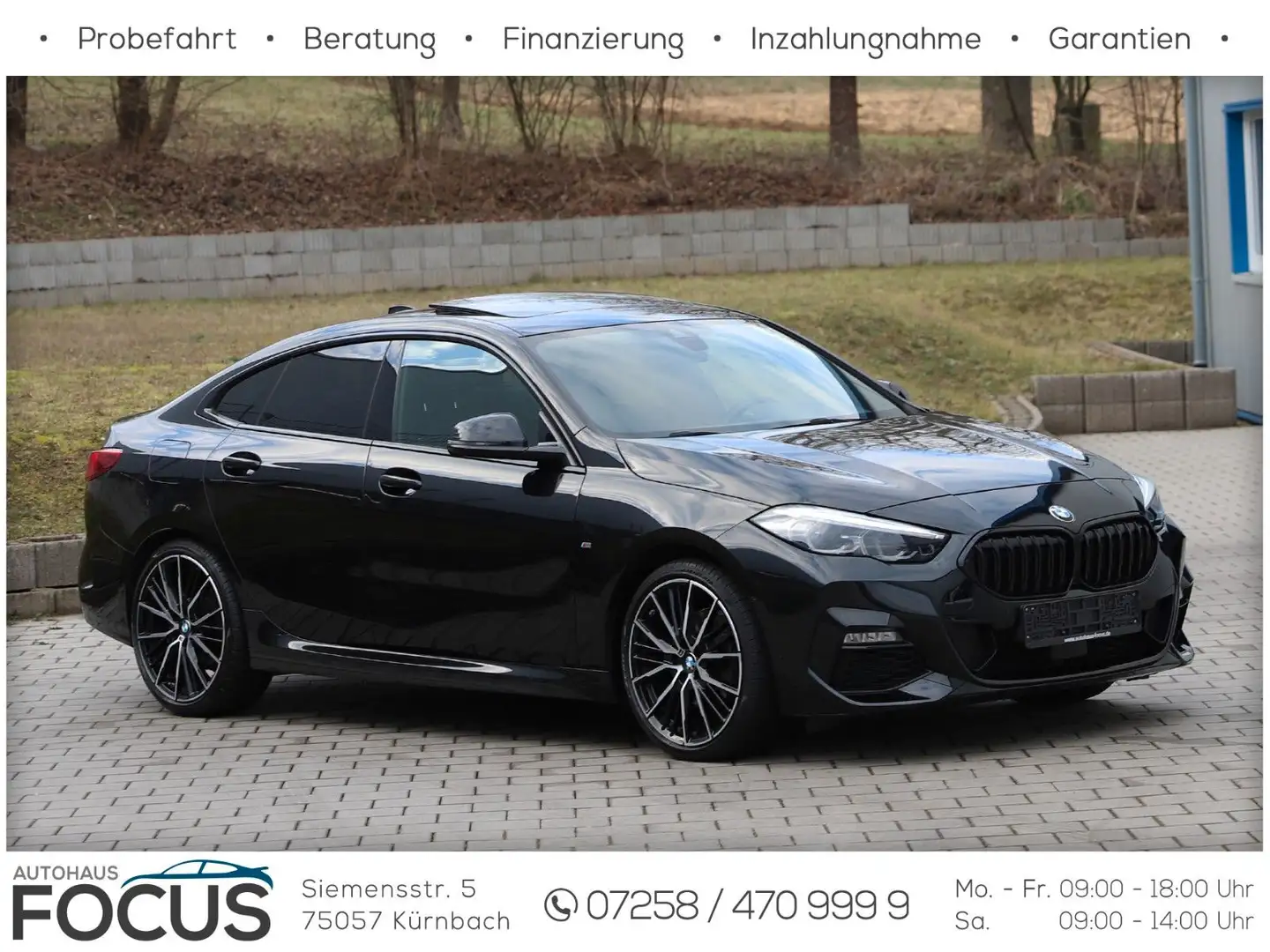 BMW 218 i Aut. Gran Coupe M SPORT NAVI LED PANO 19"LM Schwarz - 2