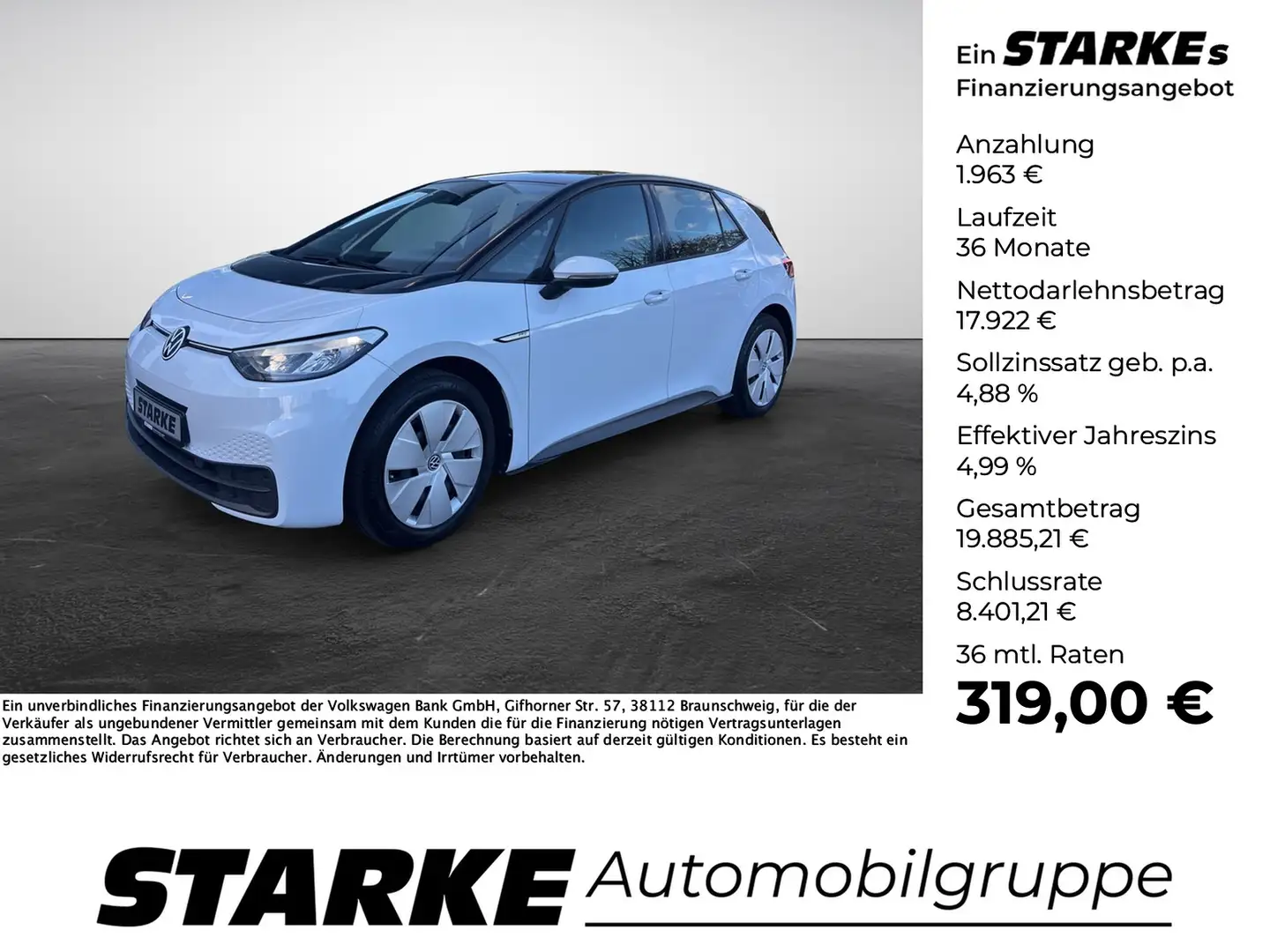 Volkswagen ID.3 Pro Weiß - 1