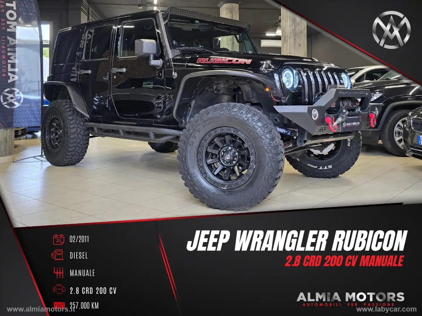Jeep Wrangler Unlimited 2.8 CRD Rubicon Nero - 1