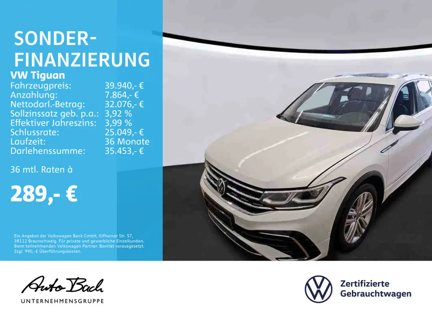 Volkswagen Tiguan 2.0 TDI DSG R-Line 4MOTION, Panoramadach, Weiß - 1