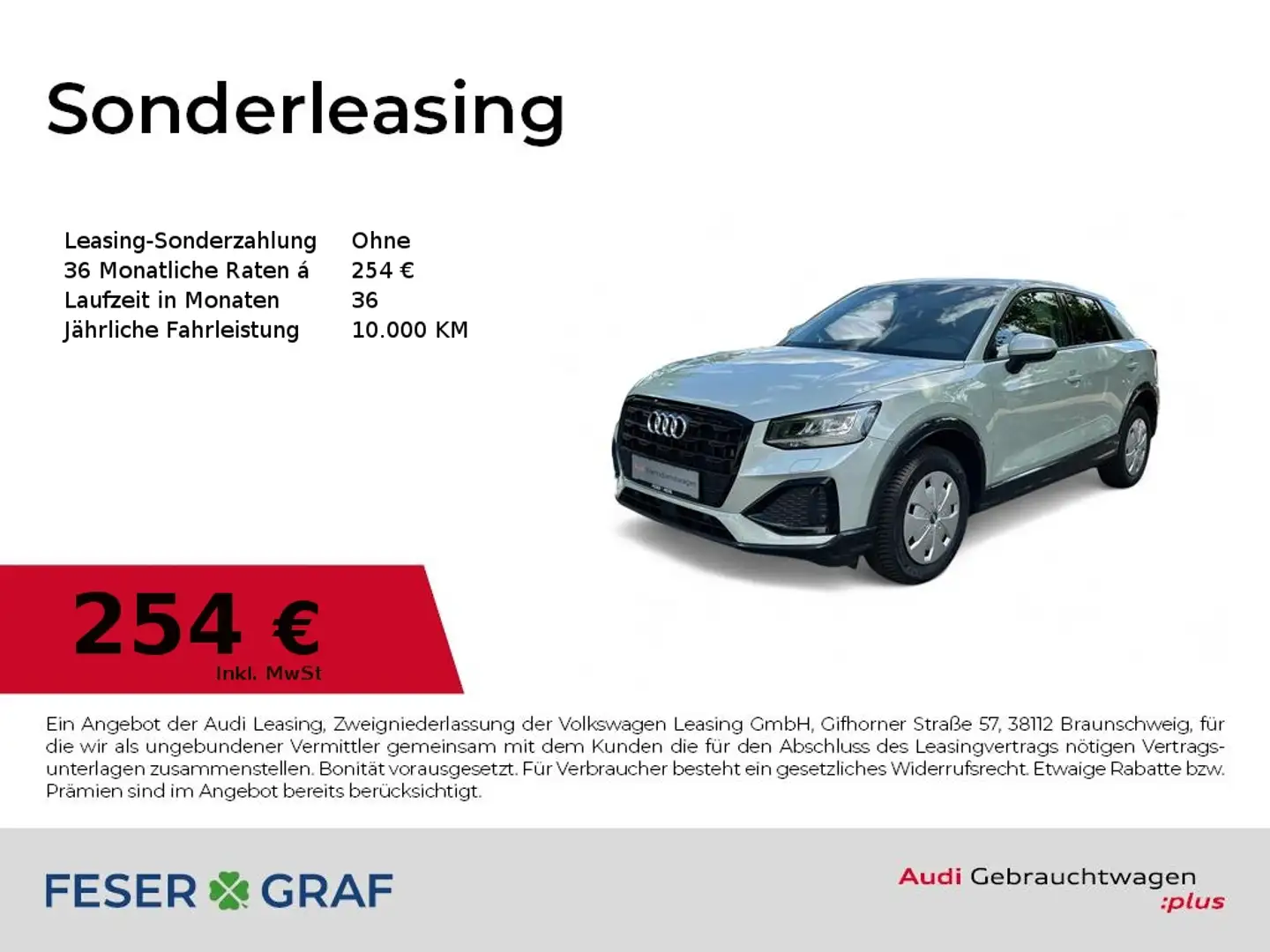 Audi Q2 Advanced 35 TFSI S tronic AZV/Navi+/VC+/GRA/CarPla Silber - 1