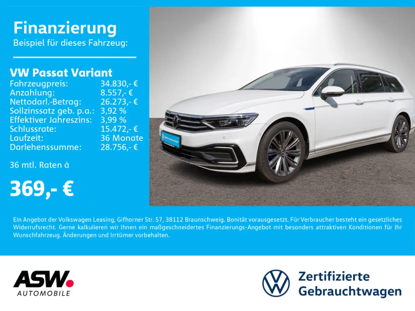 Volkswagen Passat Variant GTE 1.4TSI eHybrid DSG RFK AHK VC Blanc - 1