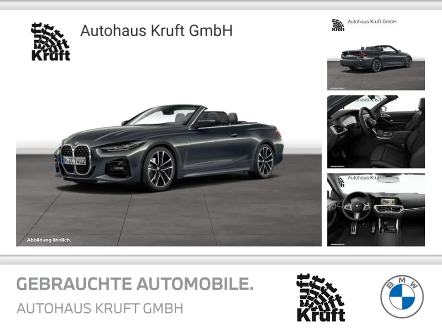 BMW 420 i Cabrio M SPORT+HUD+ACC+KAMERA+HIFI Gris - 1