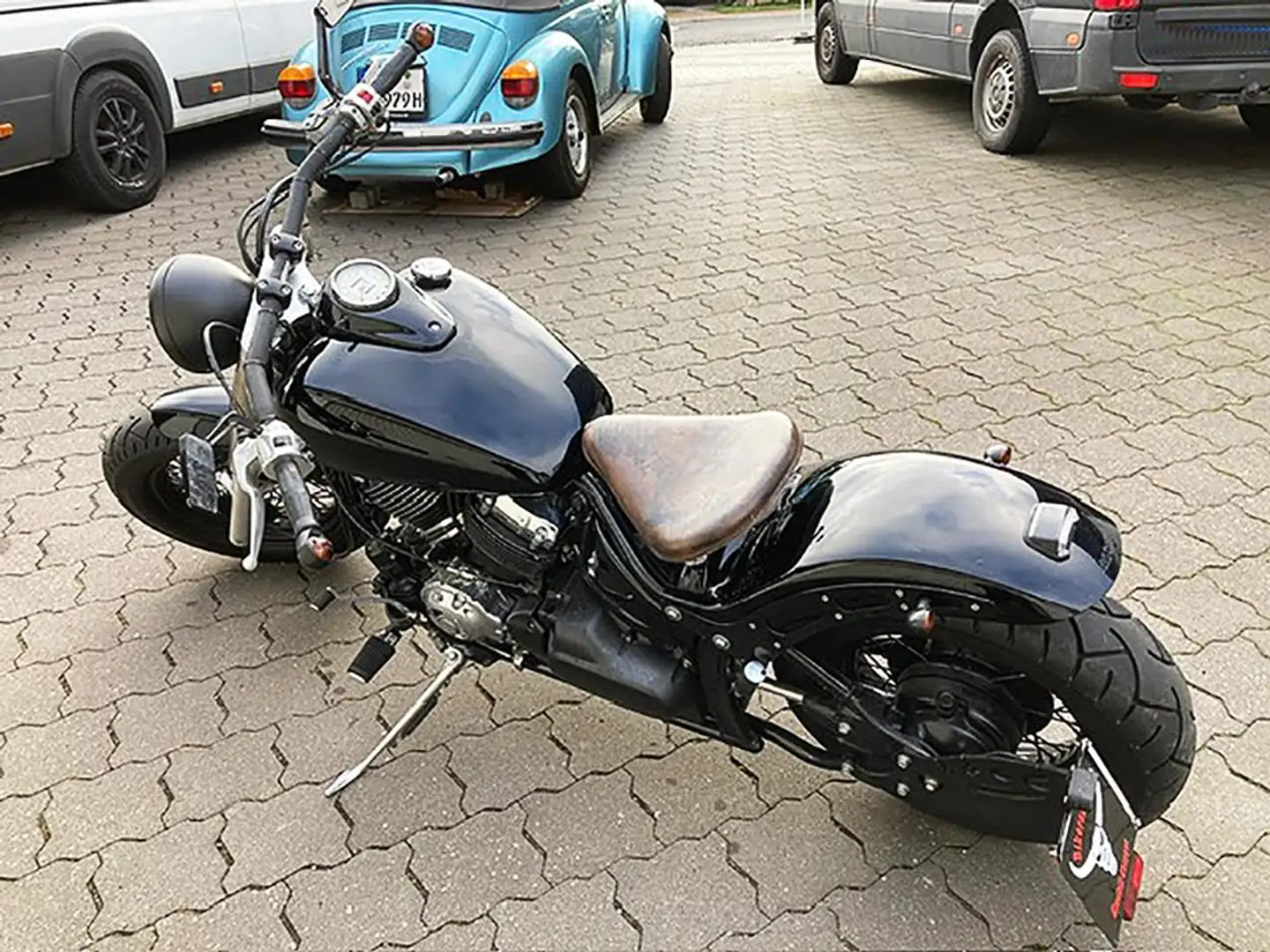 Yamaha XVS 650 Classic Black Beauty Umbau* 9850 km* seitl. KZH* Negro - 2
