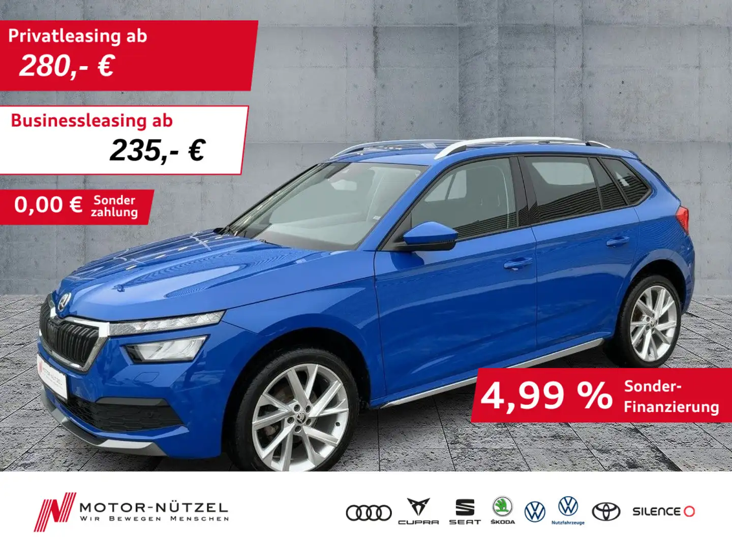 Skoda Kamiq 1.0 TSI DSG STYLE LED+APP+ACC+SHZ+PDC+AHK Blau - 1
