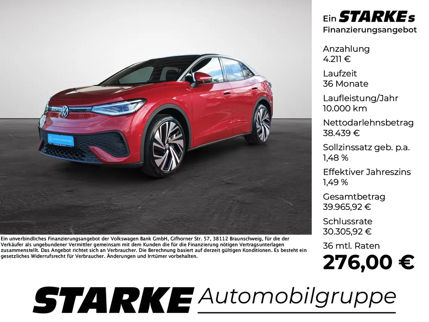 Volkswagen ID.5 Pro mit Infotainment-Paket "Plus" Rot - 1