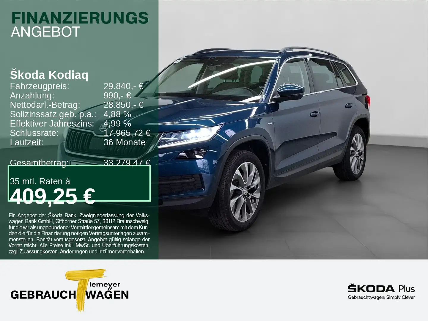 Skoda Kodiaq 1.5 TSI DSG CLEVER CANTON KAMERA AHK Blau - 1