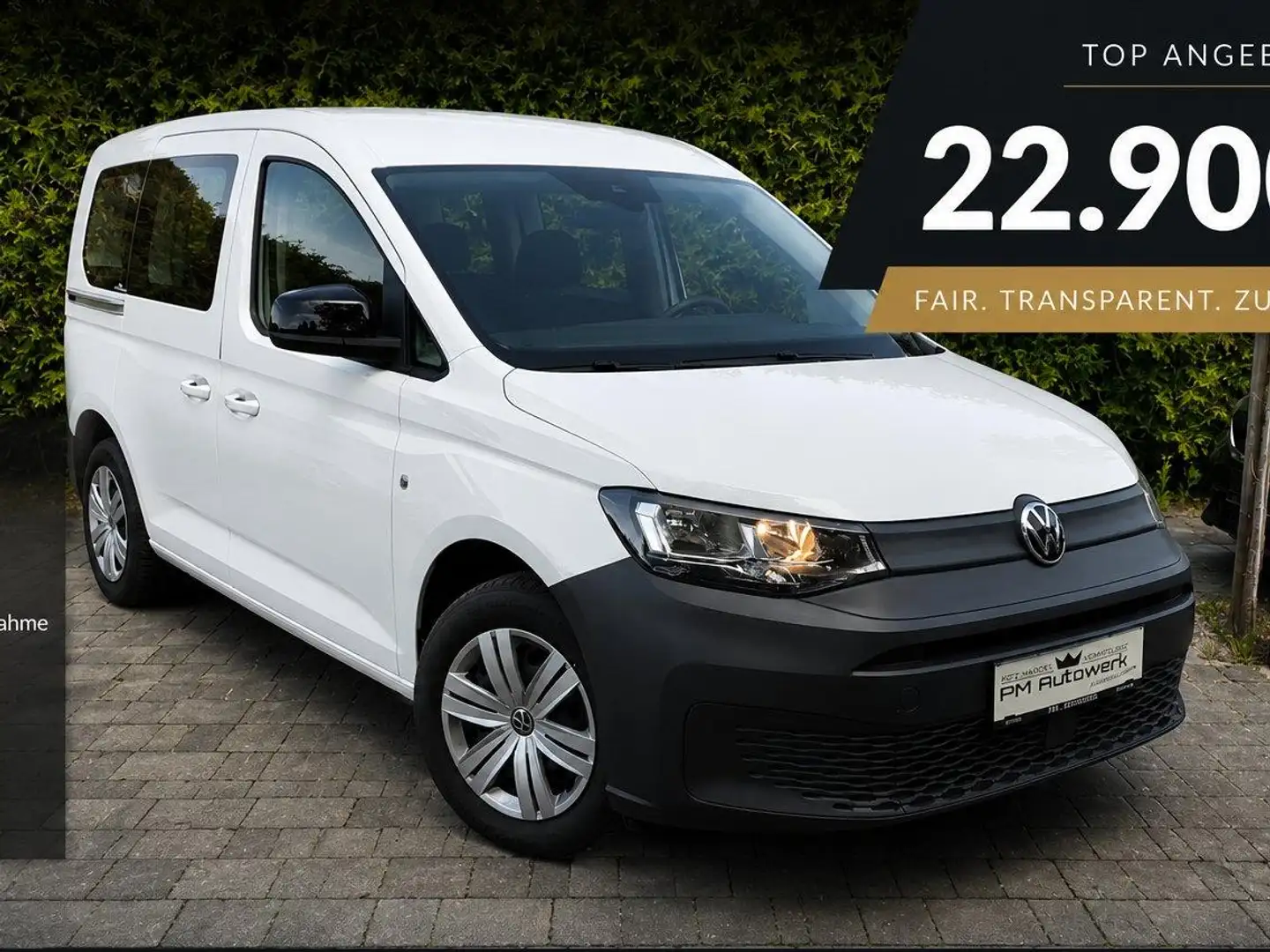 Volkswagen Caddy 2.0 TDI 7-Sitzer Erstbesitz DAB 2-Schiebetüren Weiß - 1