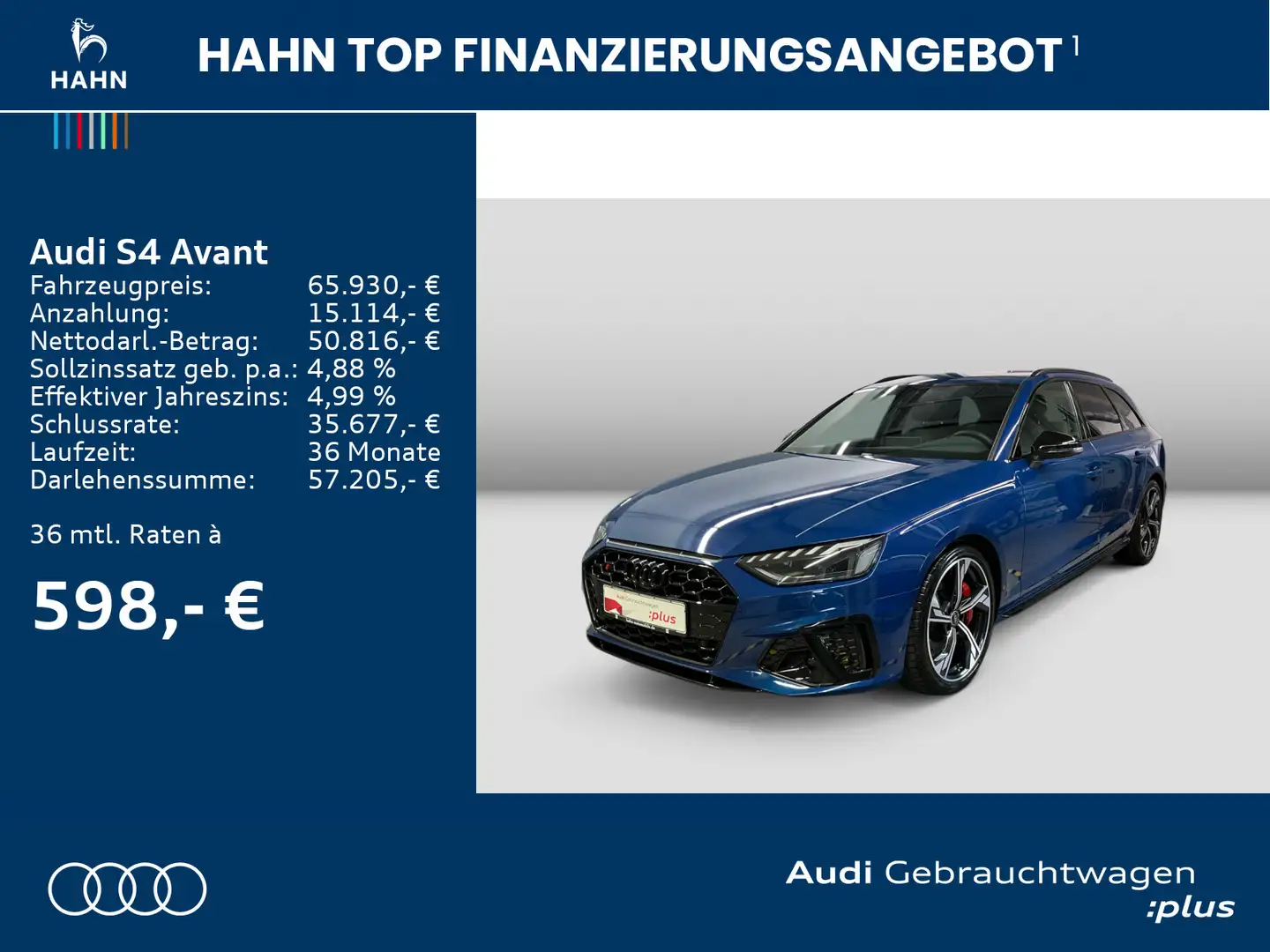Audi S4 TDI quattro AHK Matrix Virtual ACC Sitz Blau - 2