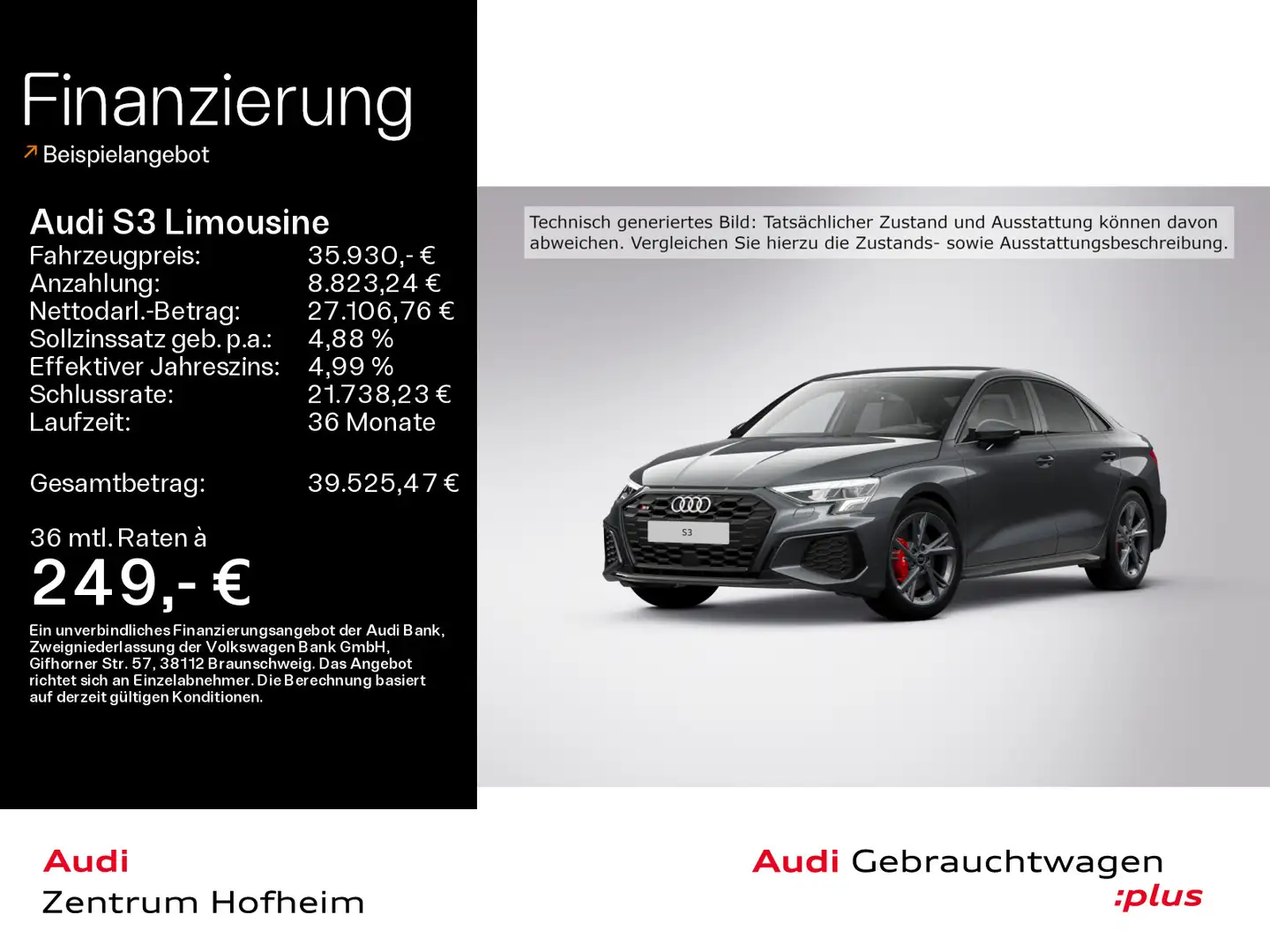 Audi S3 TFSI S tronic *APS*KAM*LED*KLIMA*NA Grau - 1