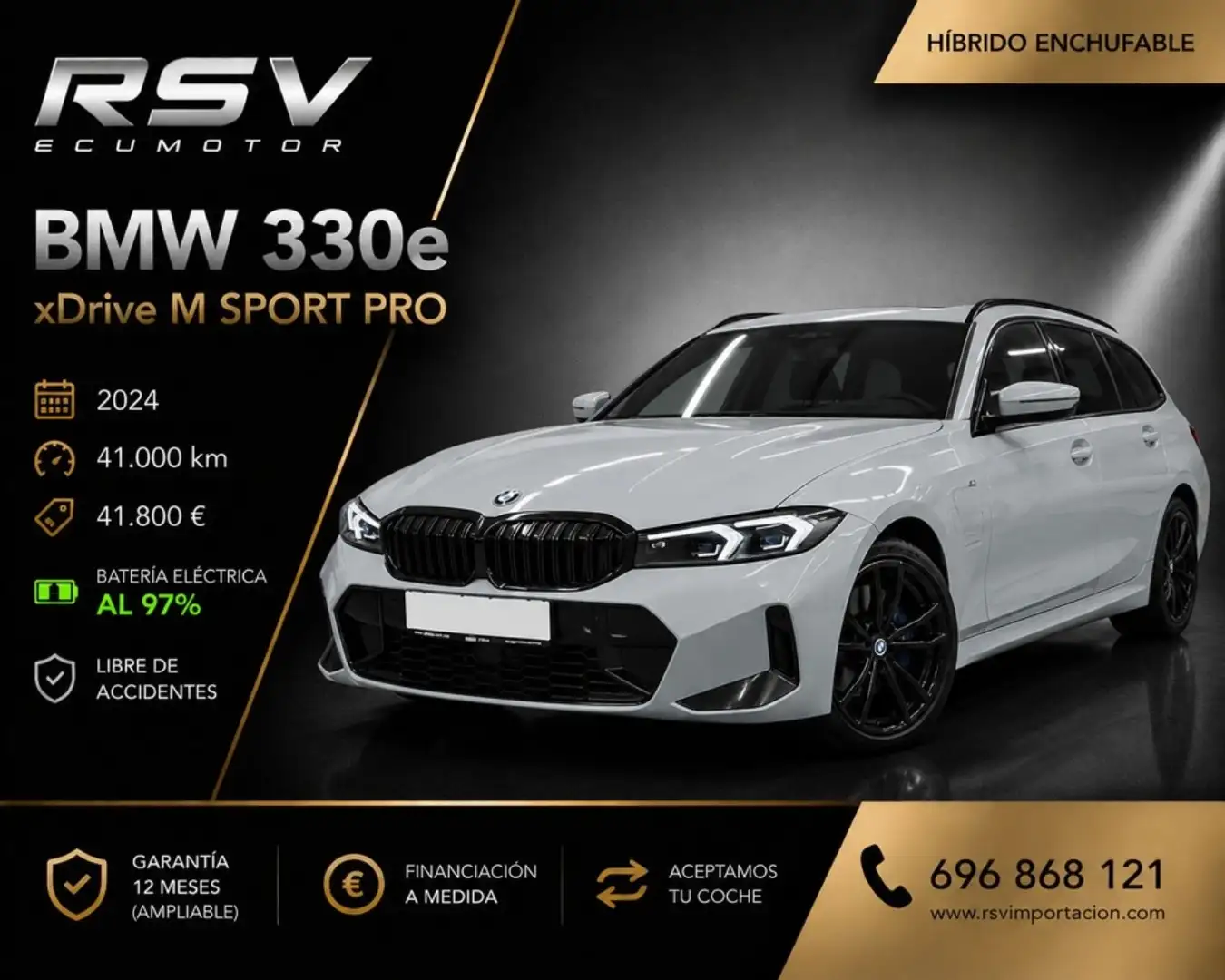 BMW 330 330e xDrive Touring M Sport Pro Gris - 1