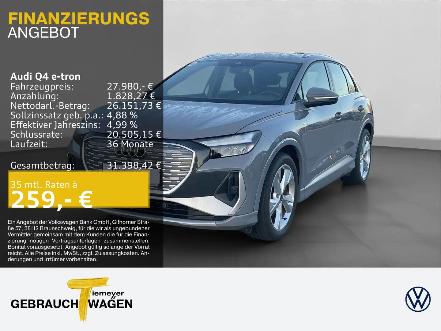 Audi Q4 e-tron 35 S LINE LM20 SITZHZG DAB Grau - 1