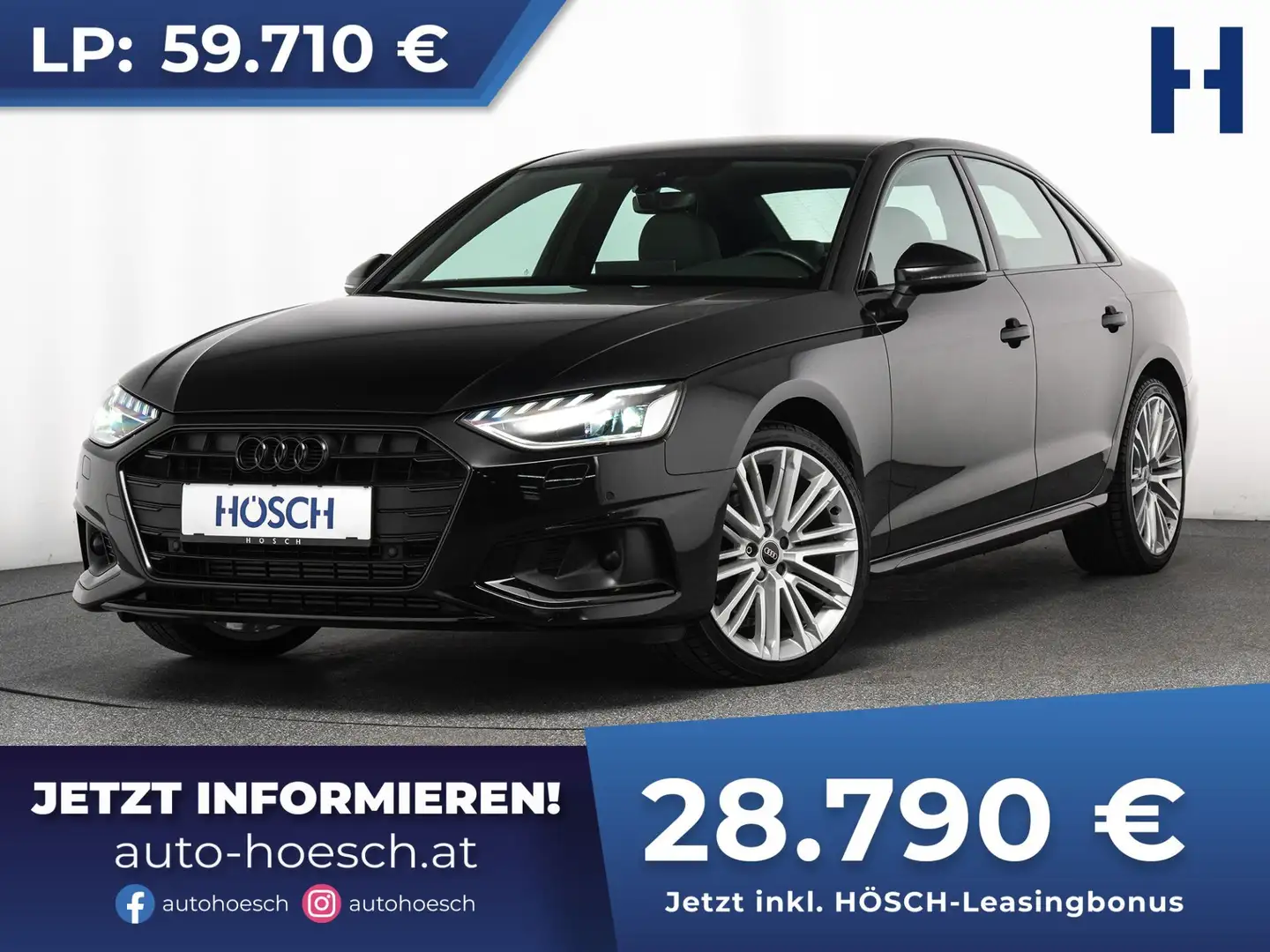 Audi A4 35 TFSI Adv. 19er BLACK ASSISTENZ LEDER -52% Schwarz - 1