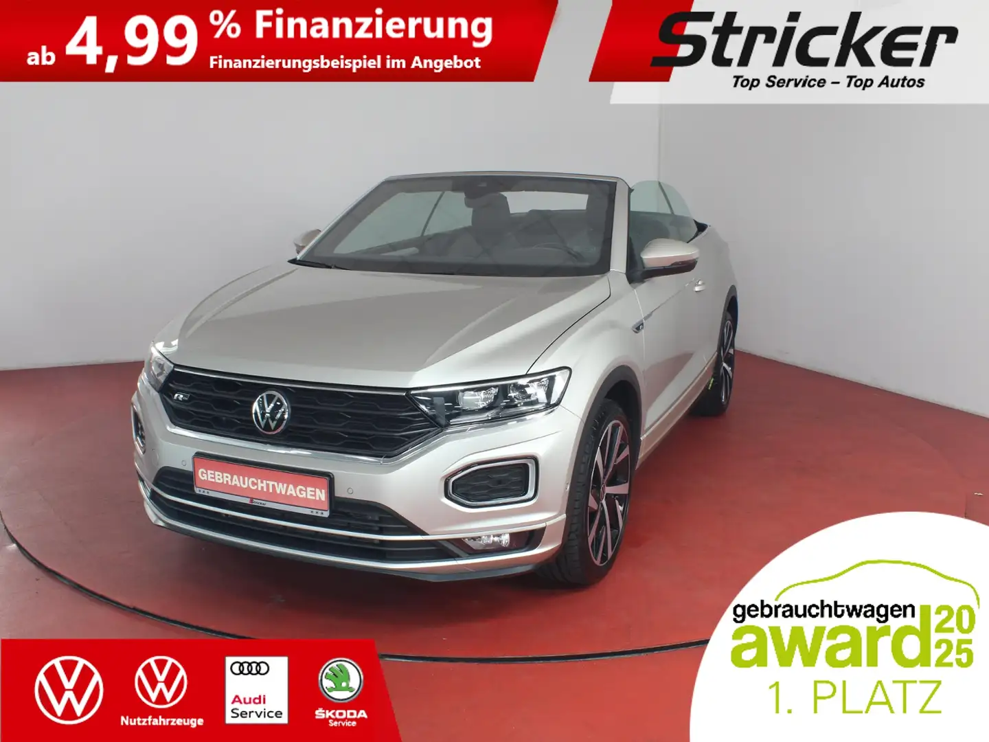 Volkswagen T-Roc Cabriolet R-Line 1.5TSI DSG 297,-ohne Anzahlung A Silber - 1