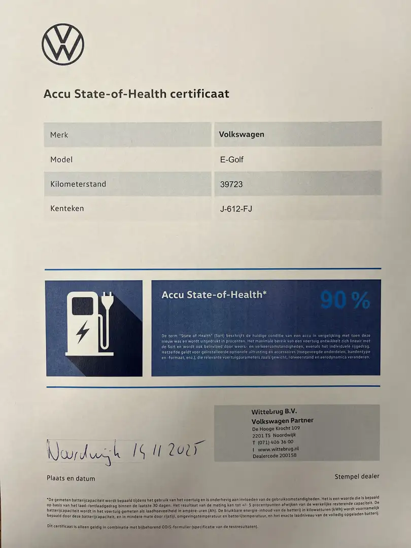 Volkswagen e-Golf E-DITION Navigatie / Parkeersensoren / Voorruitver Zwart - 2