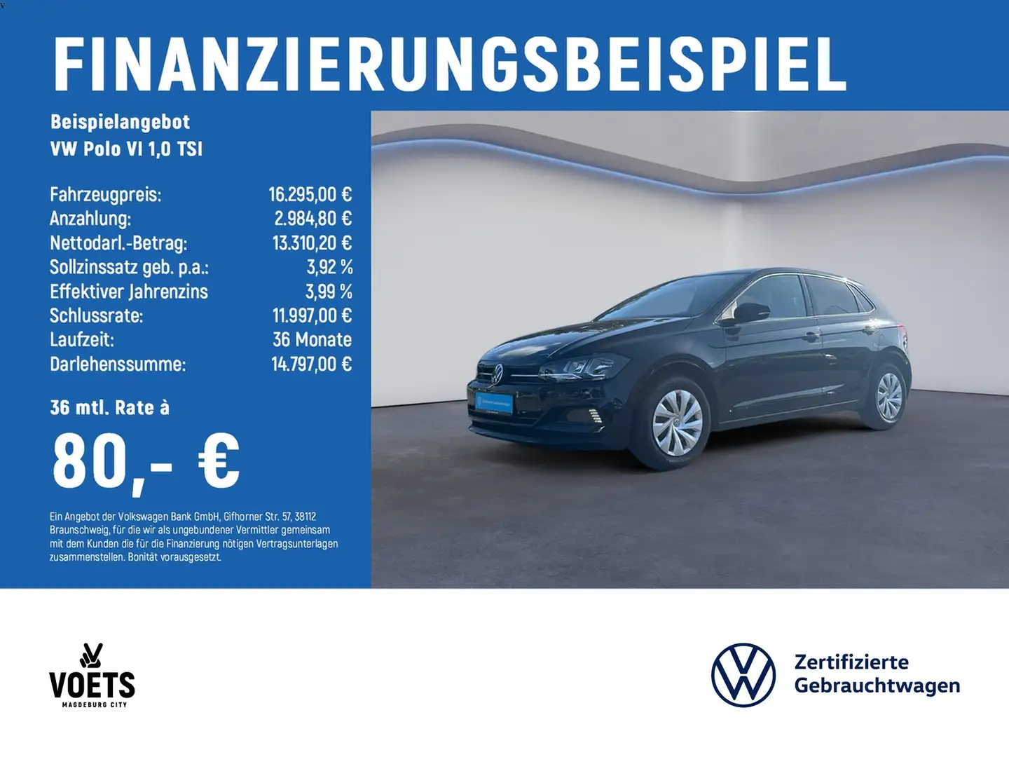 Volkswagen Polo VI 1,0 TSI Comfortline DSG*NAVI Noir - 2