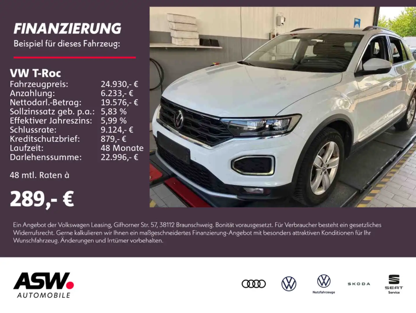 Volkswagen T-Roc Sport 1.5 TSI DSG Navi LED RFK ACC AHK Blanc - 1